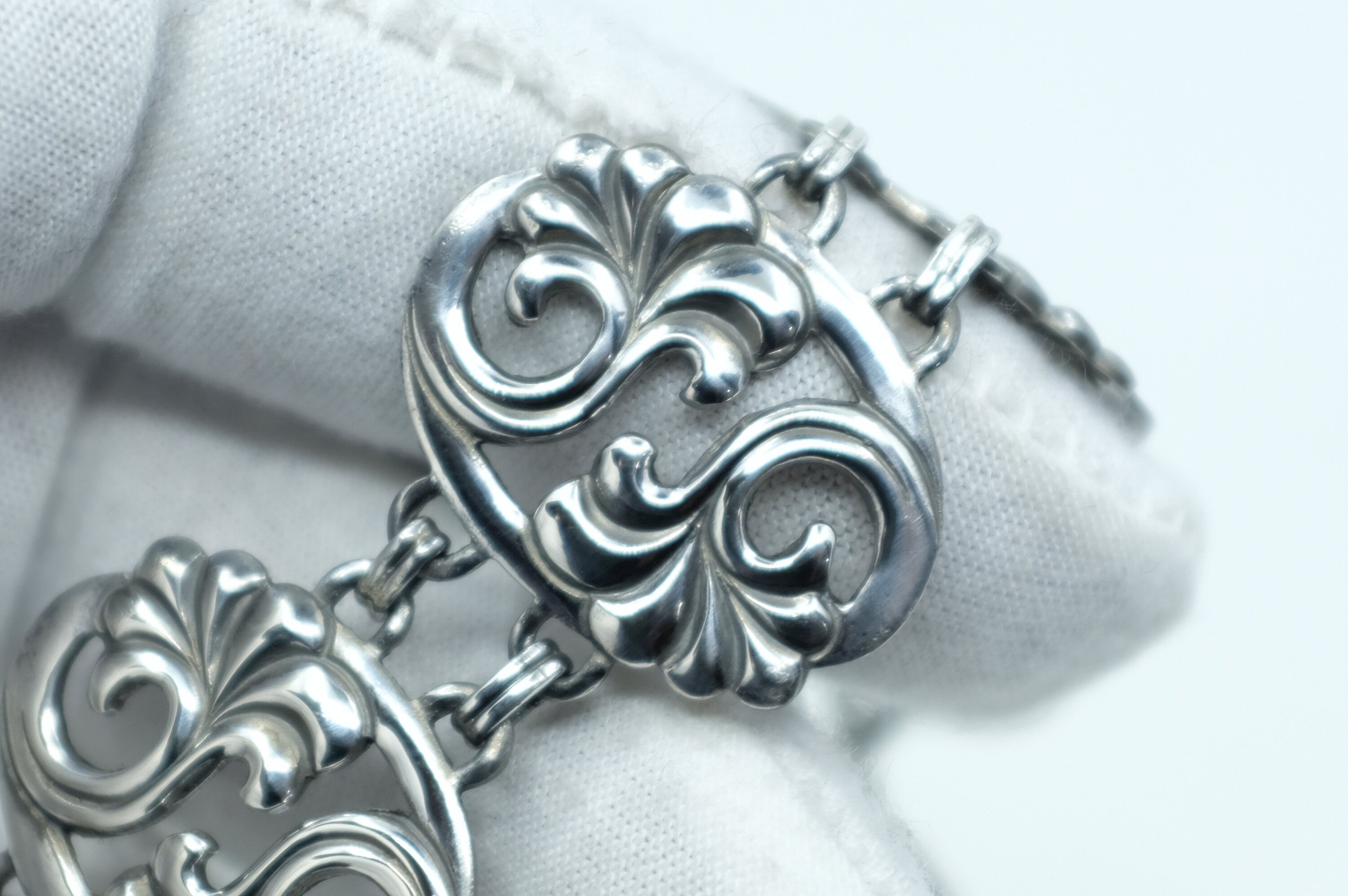 Sterling Silver Art Nouveau Panel Bracelet