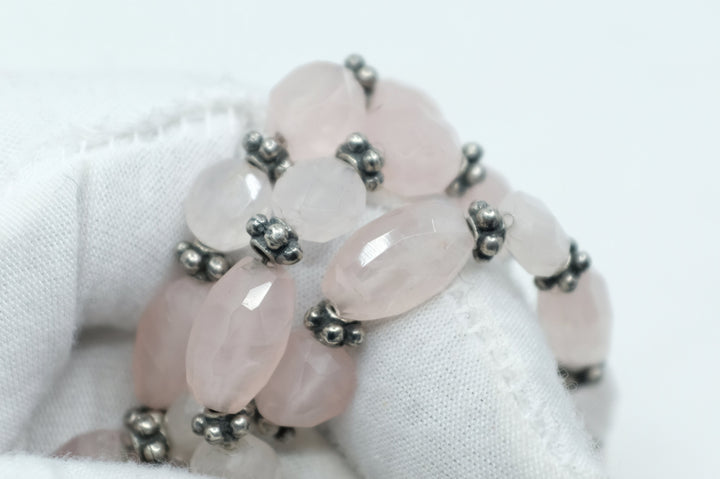 Sterling Silver and Rose Quartz Bracelet