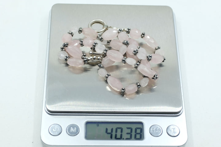 Sterling Silver and Rose Quartz Bracelet