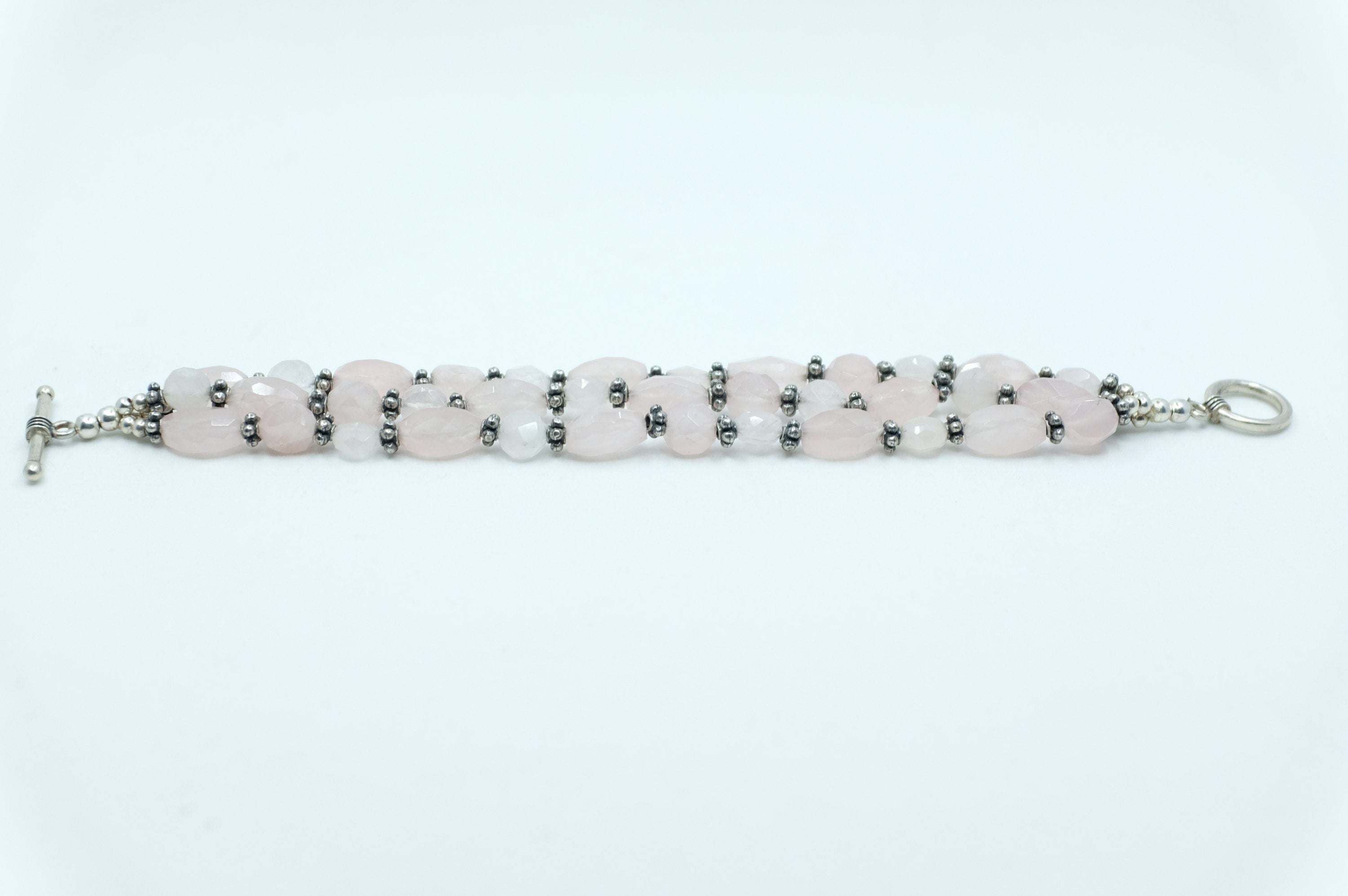 Sterling Silver and Rose Quartz Bracelet