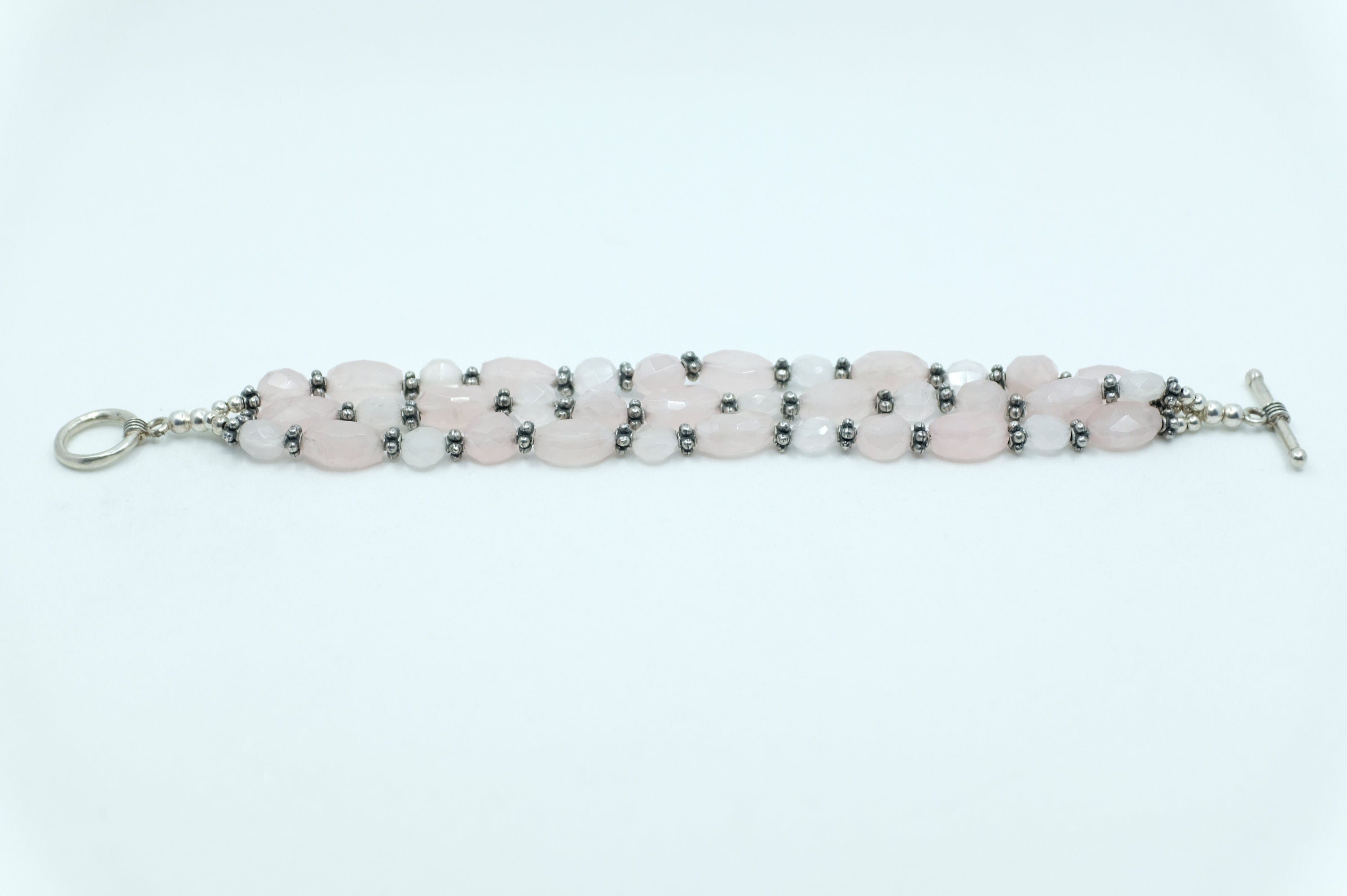 Sterling Silver and Rose Quartz Bracelet