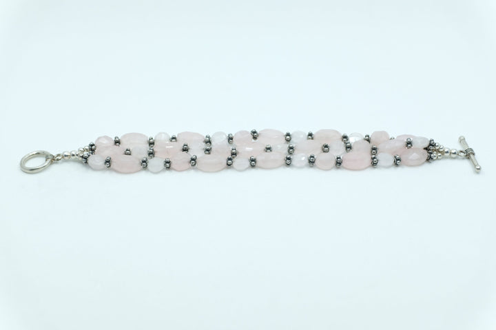 Sterling Silver and Rose Quartz Bracelet