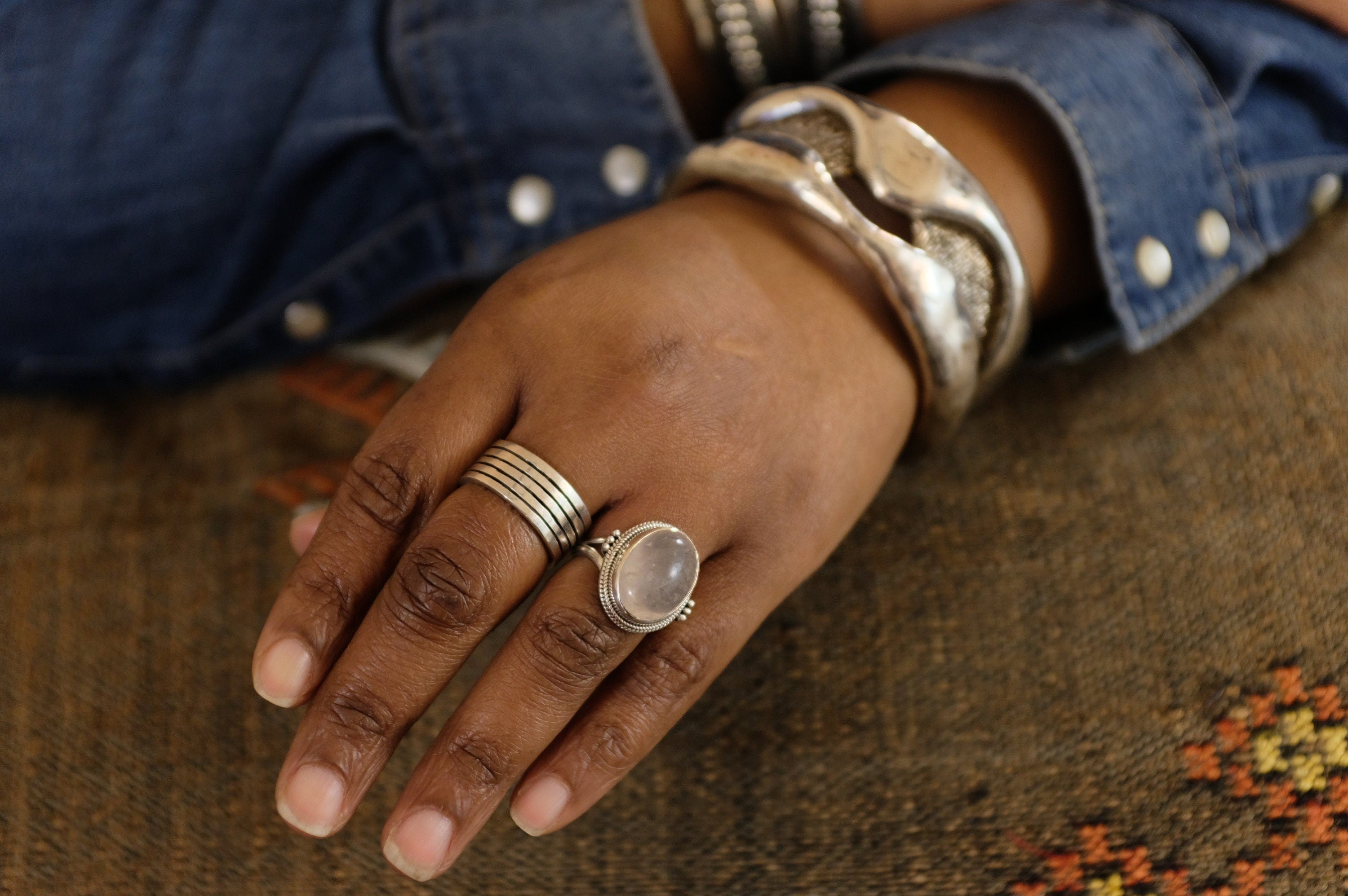 Sterling Silver Rose Quartz Ring