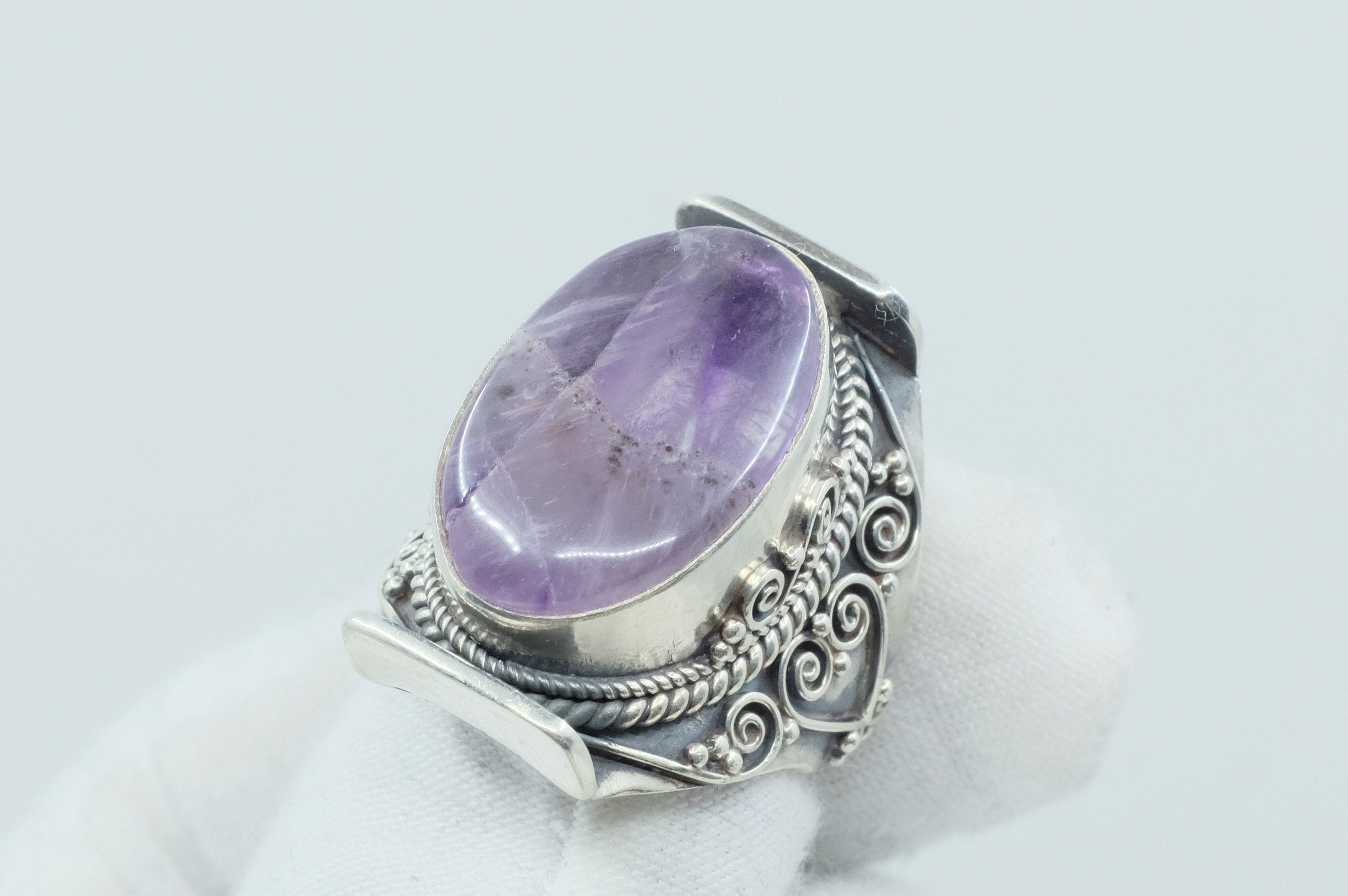 Sterling Silver Amethyst Tibetan Ring