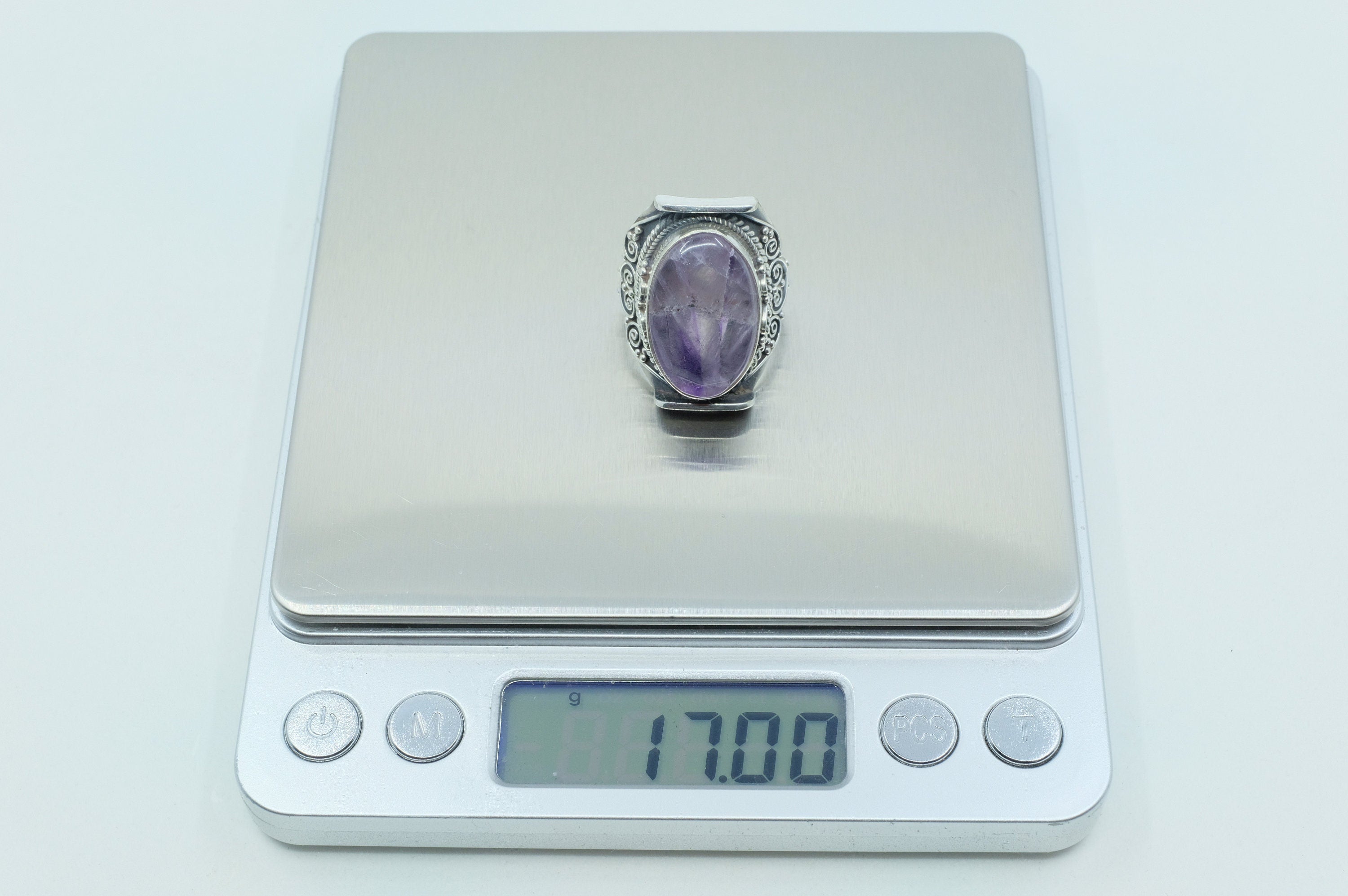 Sterling Silver Amethyst Tibetan Ring