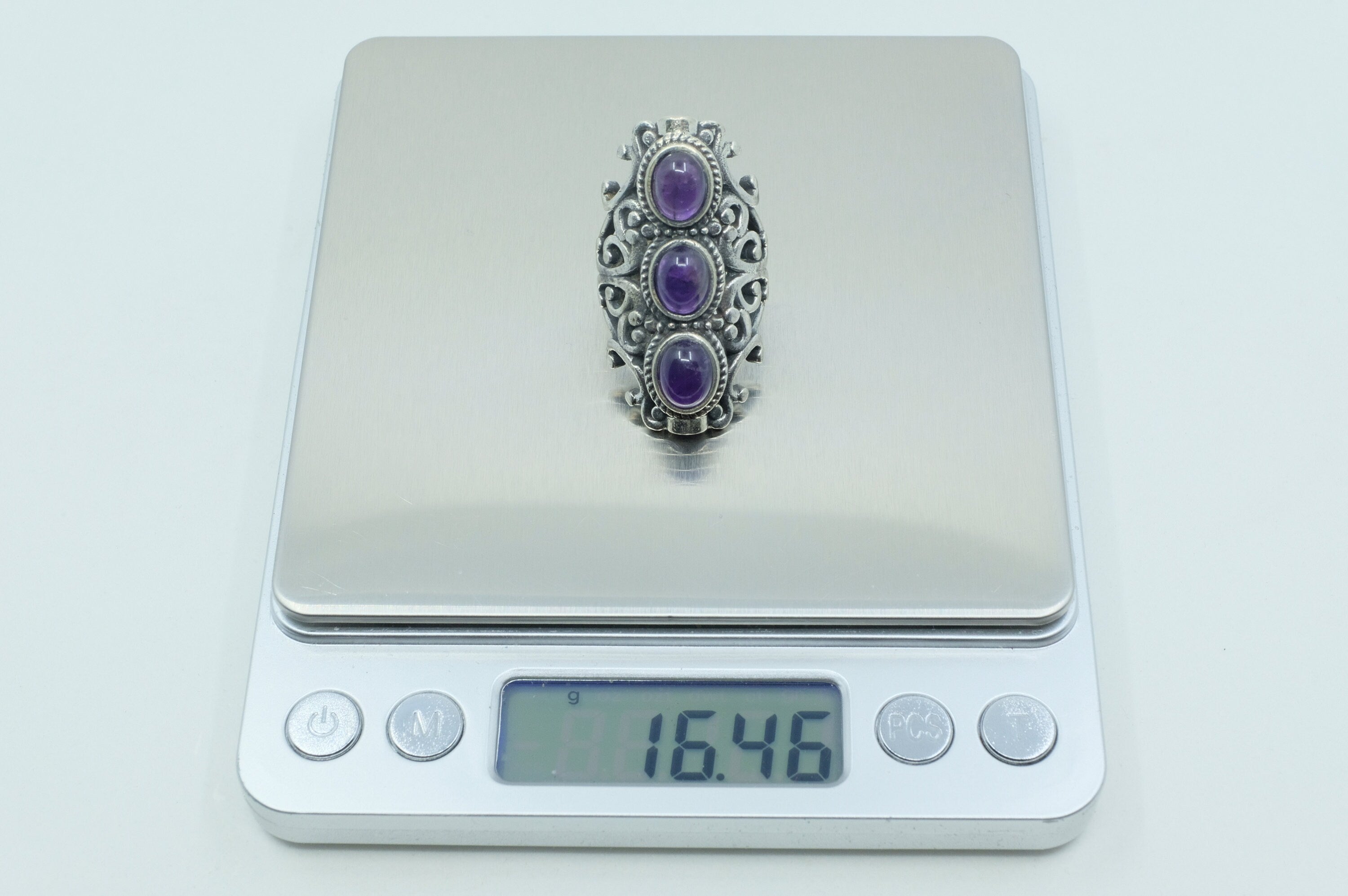 Sterling Silver Amethyst Filigree Ring