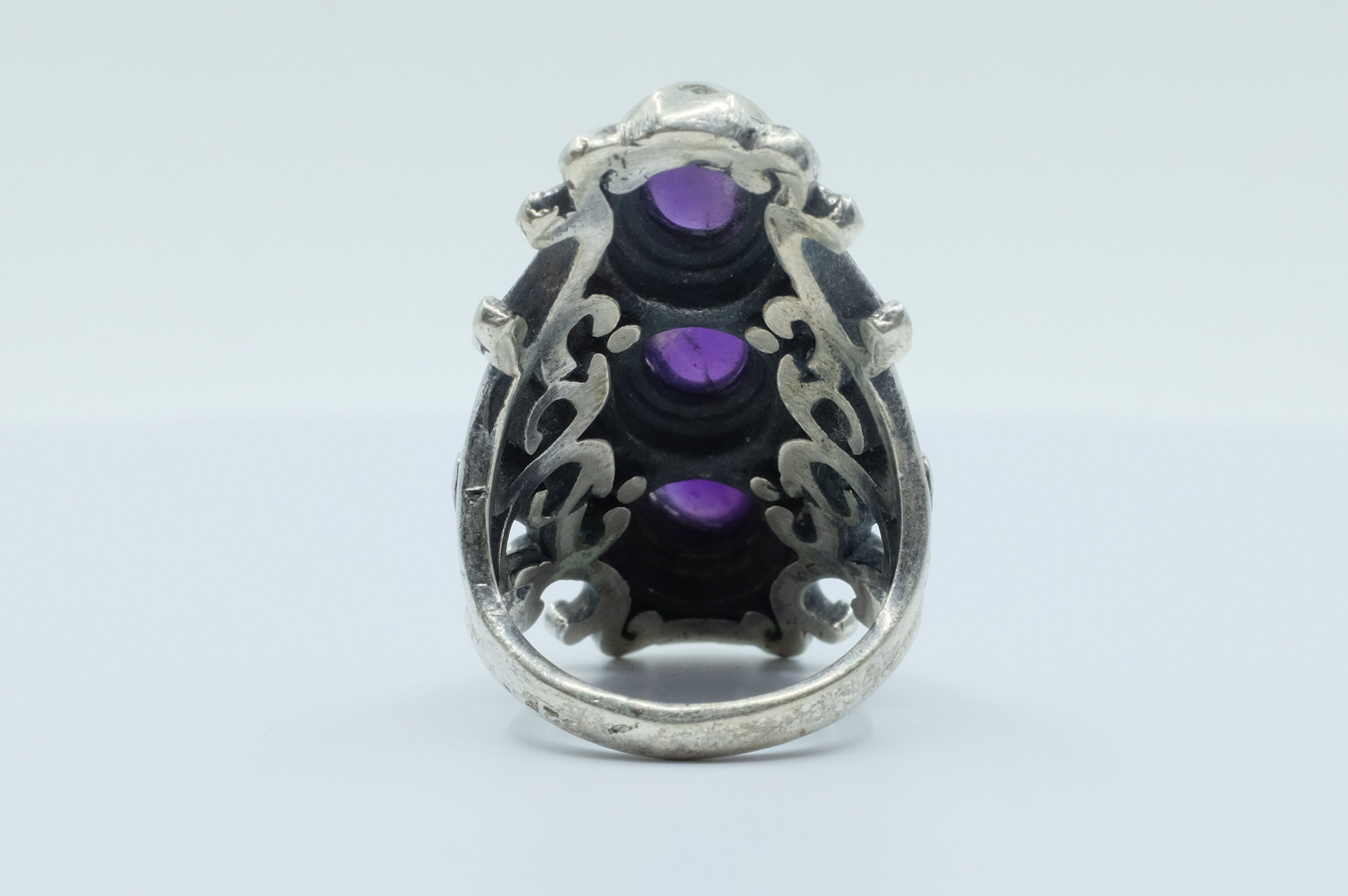 Sterling Silver Amethyst Filigree Ring