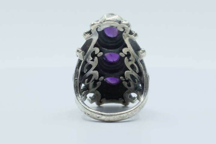 Sterling Silver Amethyst Filigree Ring