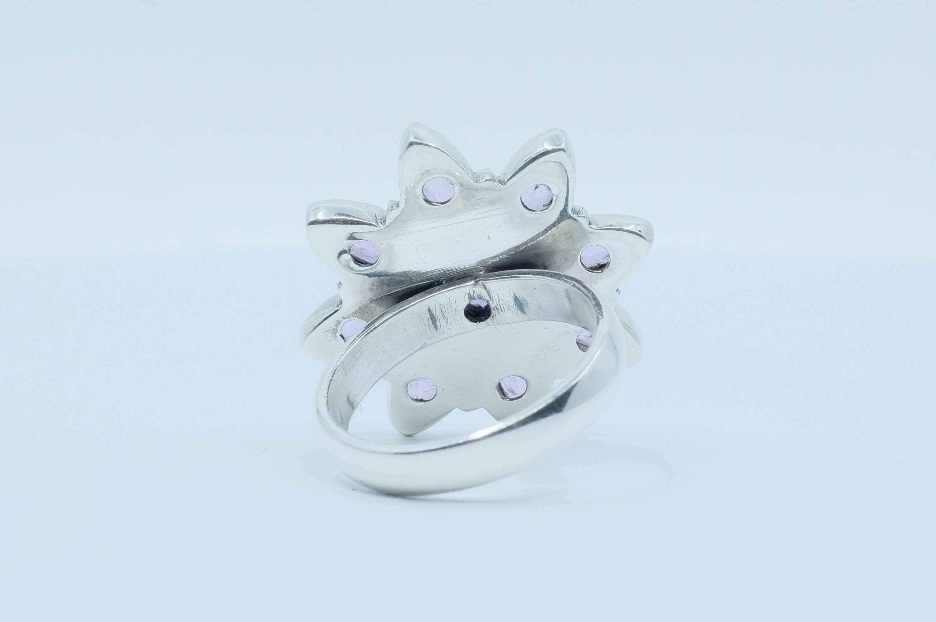 Sterling Silver Amethyst Cluster Ring (2)