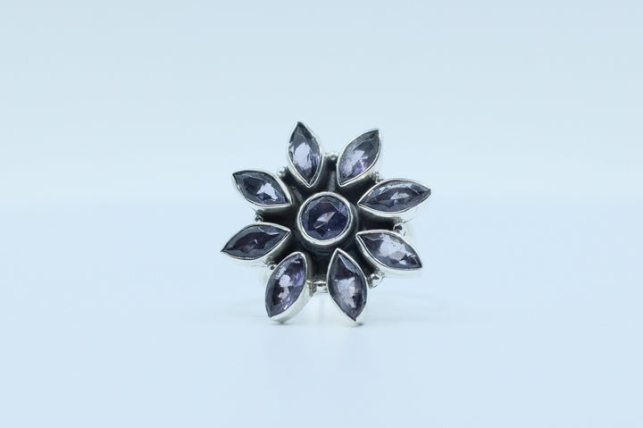 Sterling Silver Amethyst Cluster Ring (1)