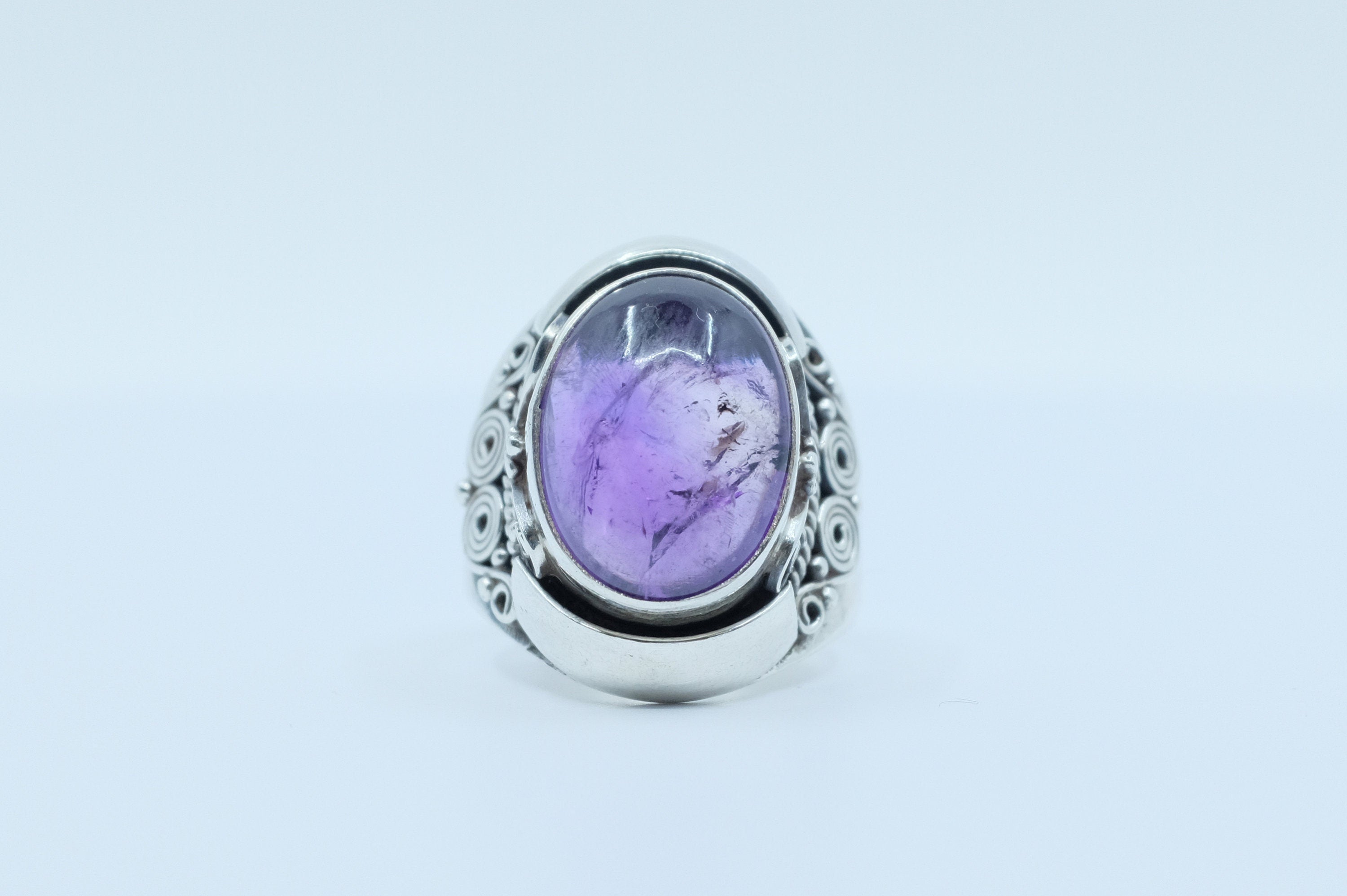 Sterling Silver Amethyst Nepalese Ring