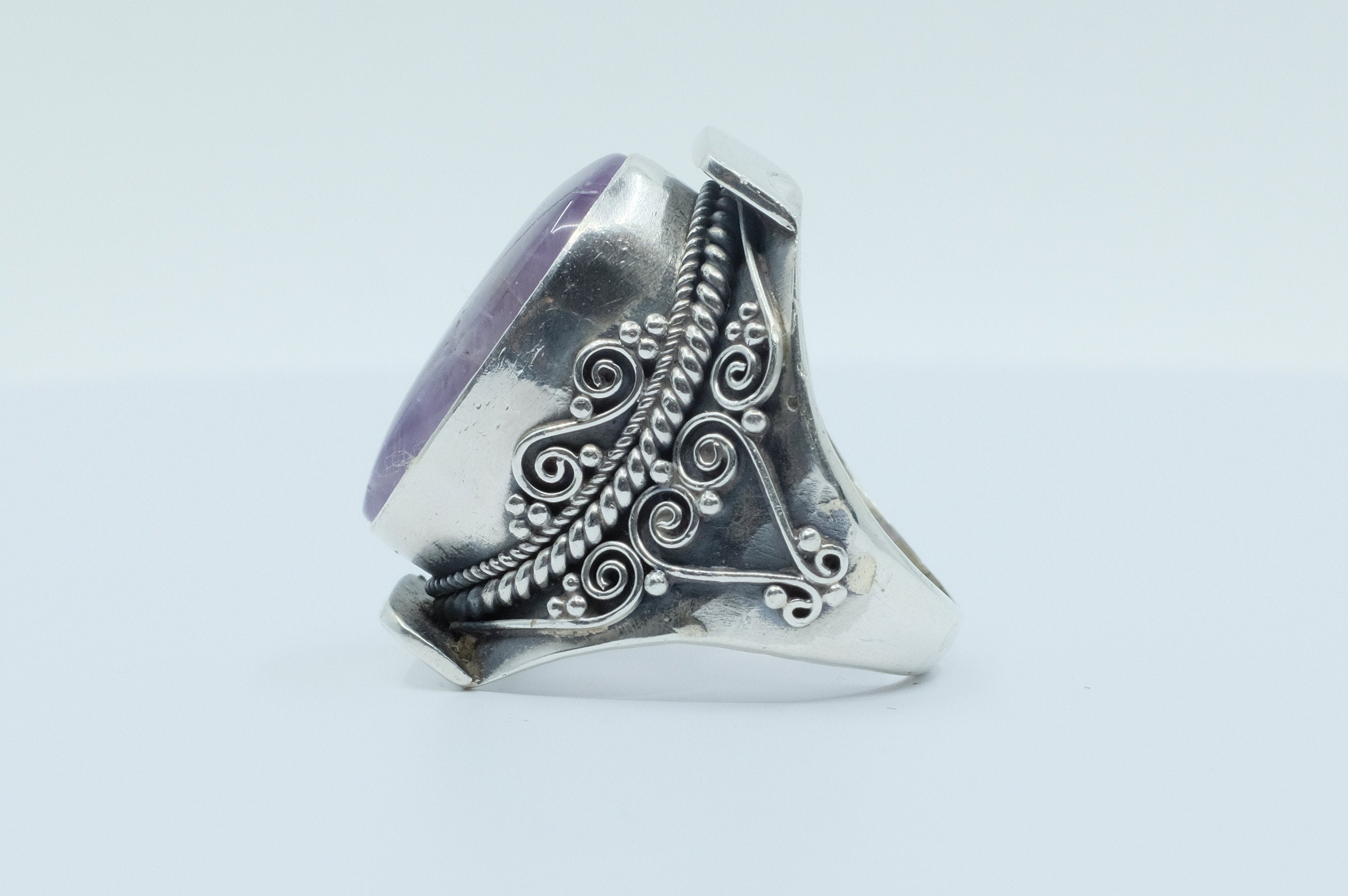 Sterling Silver Amethyst Tibetan Ring