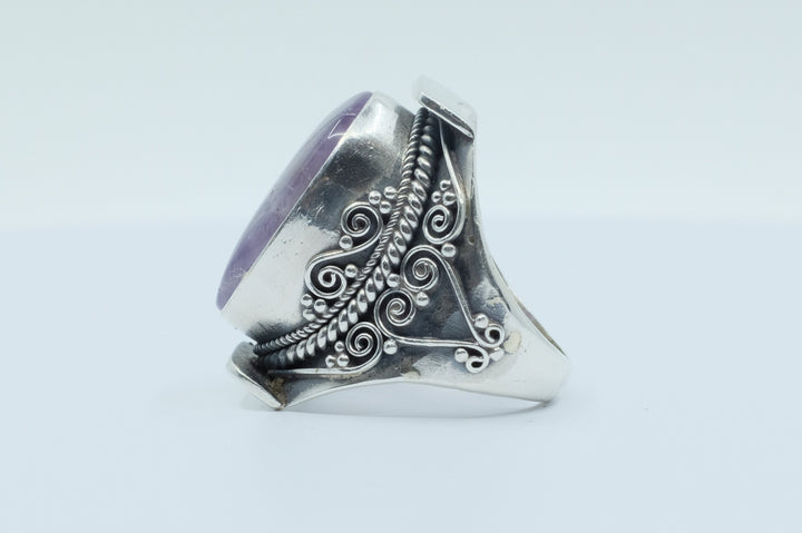 Sterling Silver Amethyst Tibetan Ring