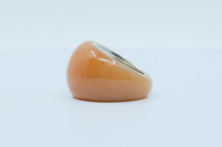 Sterling Silver Orange Aventurine Ring