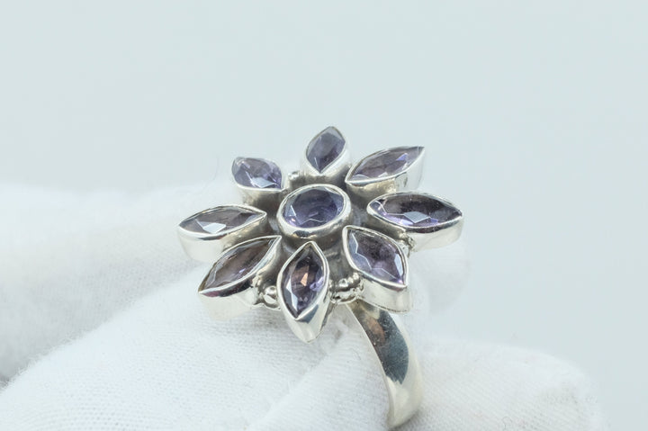 Sterling Silver Amethyst Cluster Ring (2)