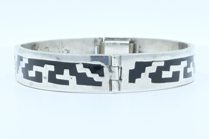 Sterling Silver Onyx Inlay Bracelet