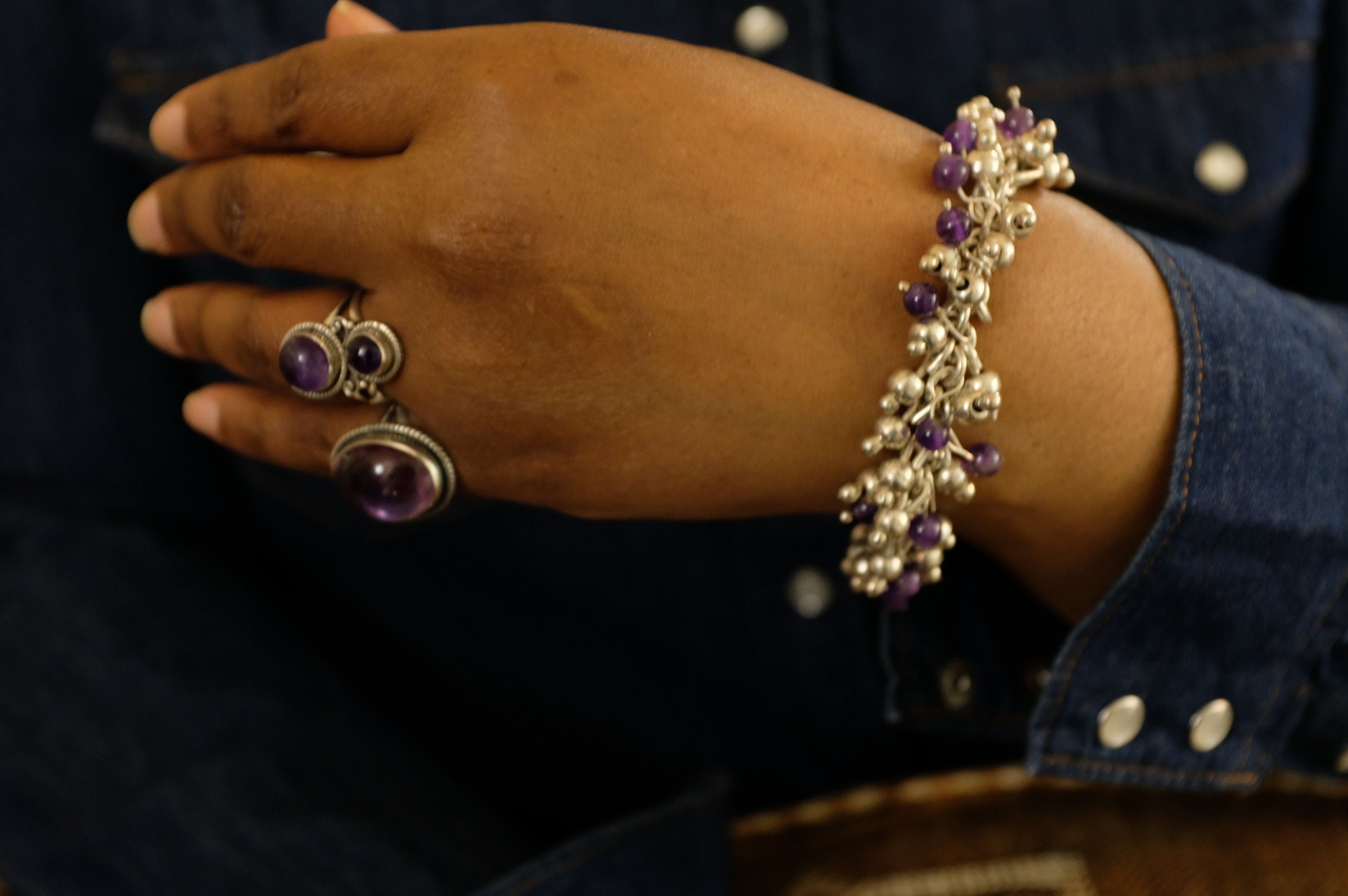 Sterling Silver Amethyst Bracelet