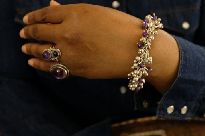 Sterling Silver Amethyst Bracelet