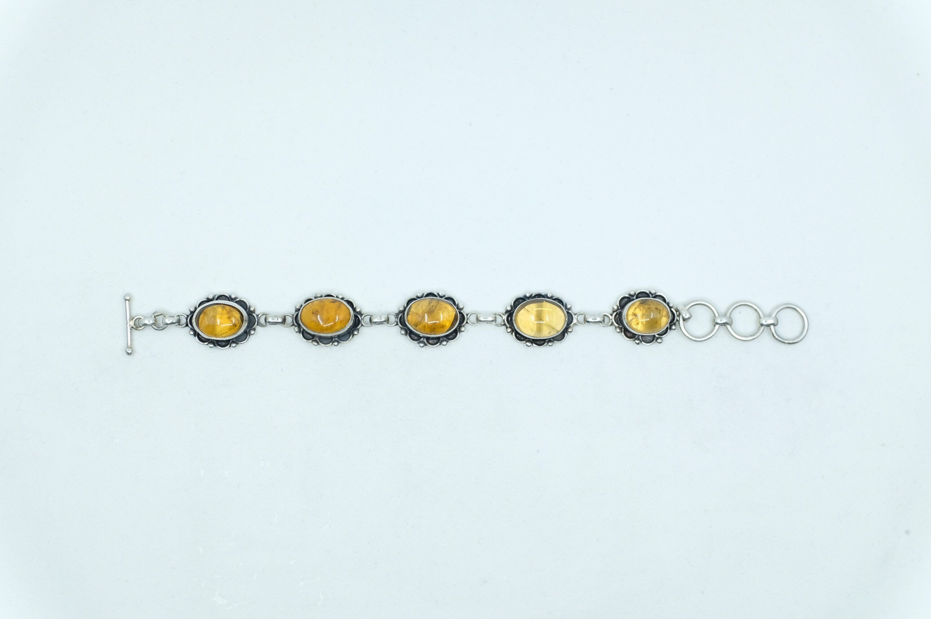 Sterling Silver Amber Tennis Bracelet