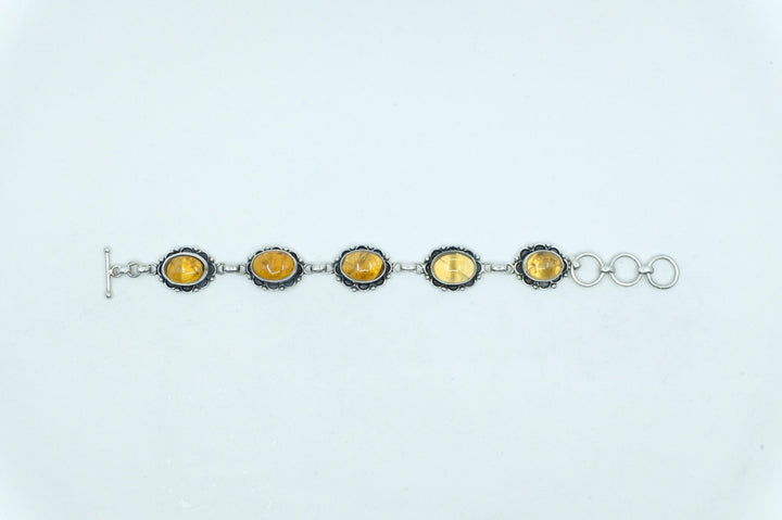 Sterling Silver Amber Tennis Bracelet