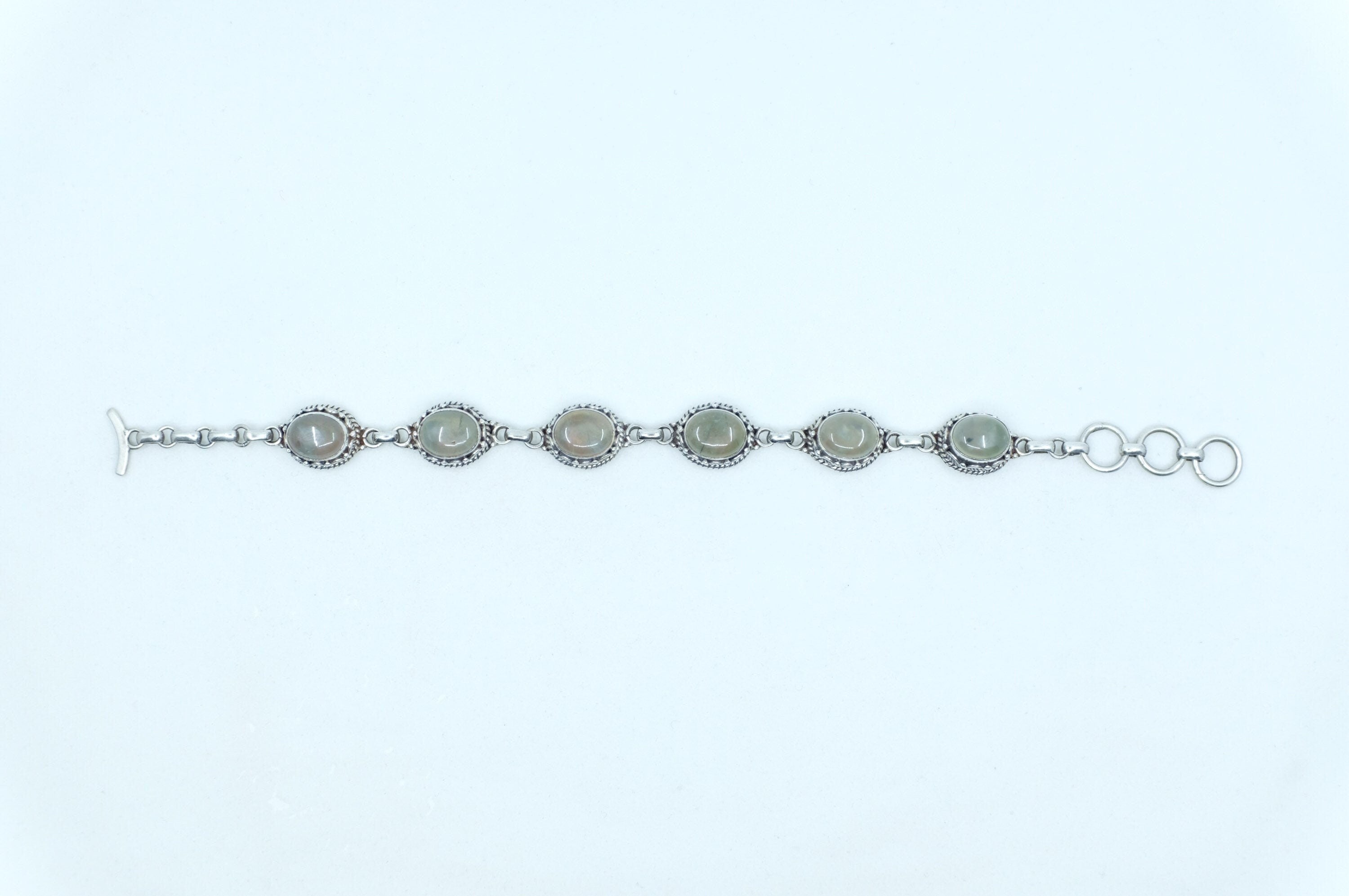 Sterling Silver Prehnite Tennis Bracelet