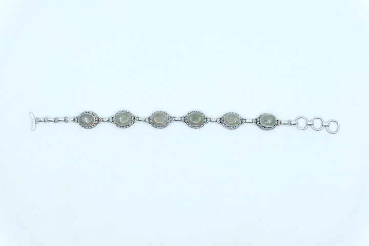 Sterling Silver Prehnite Tennis Bracelet