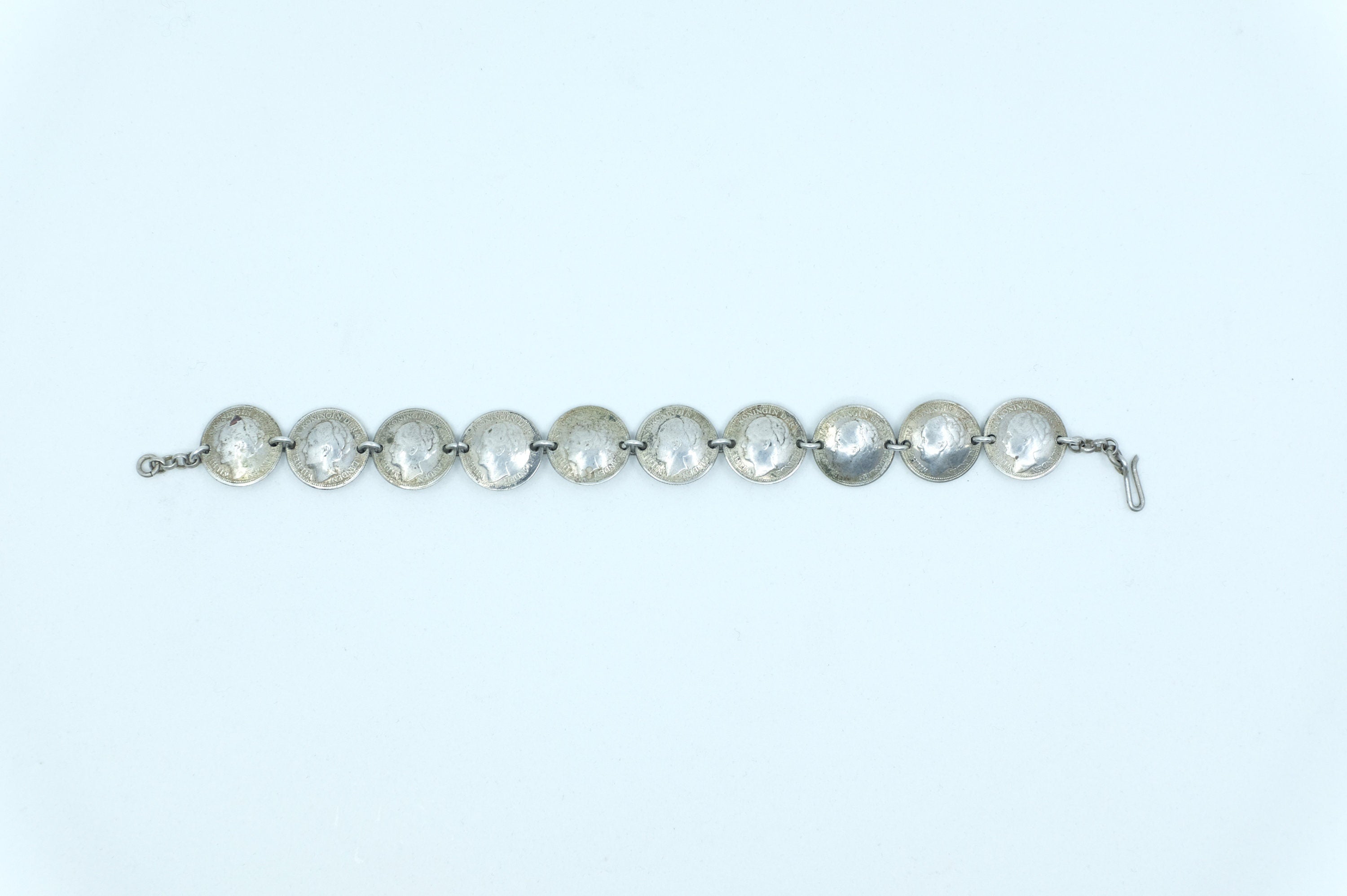 Sterling Silver Dutch Coin Bracelet