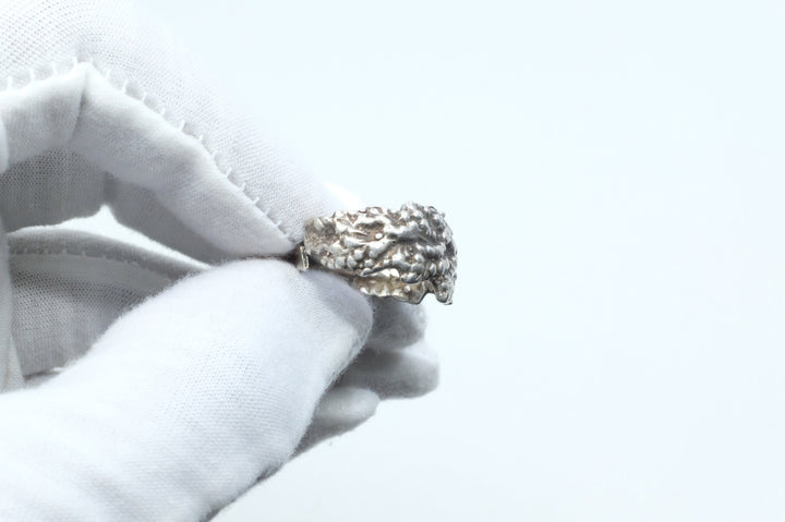 Sterling Silver Foliate Motif Spoon Ring