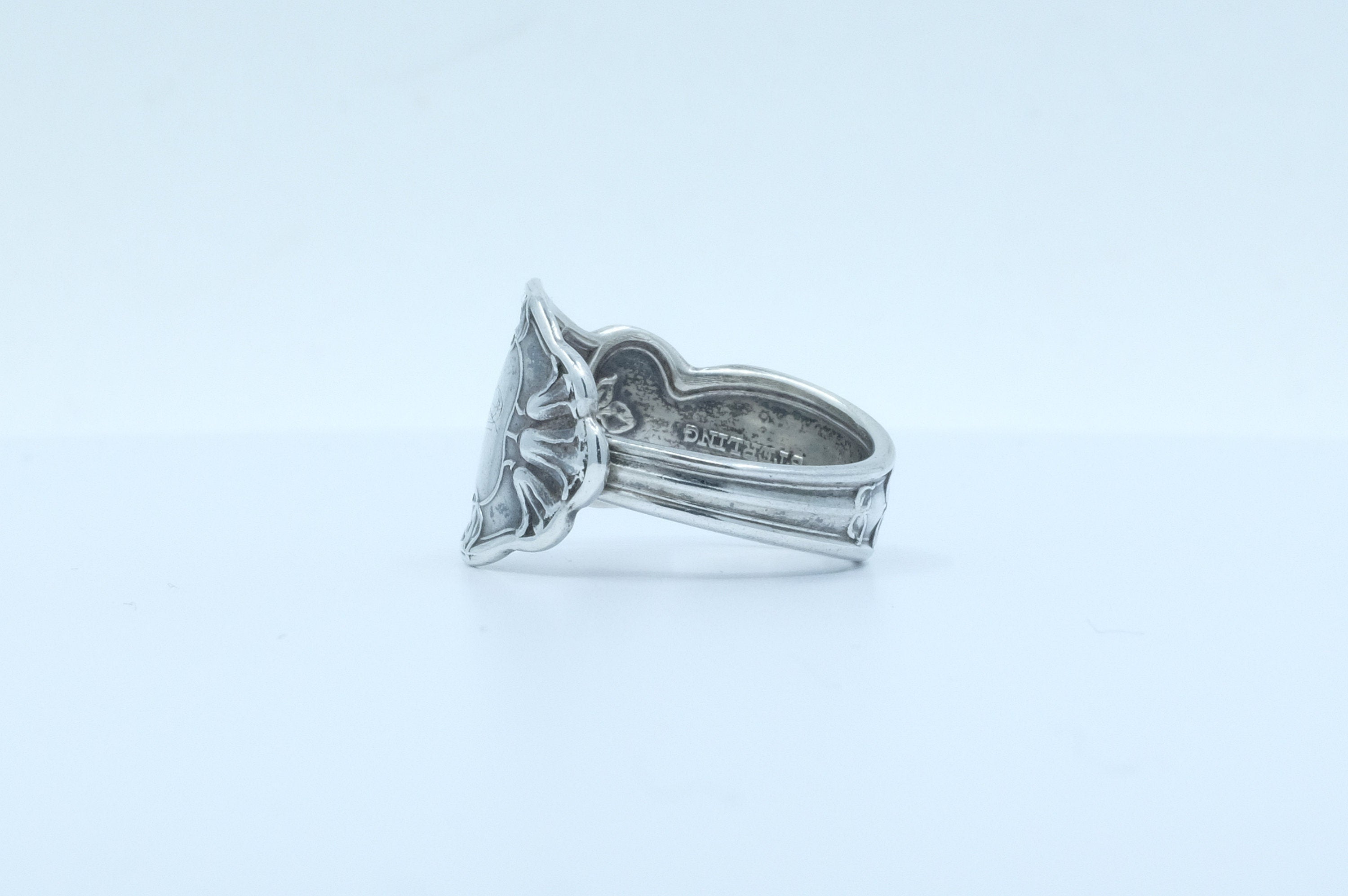 Sterling Silver Gorham Floral Spoon Ring