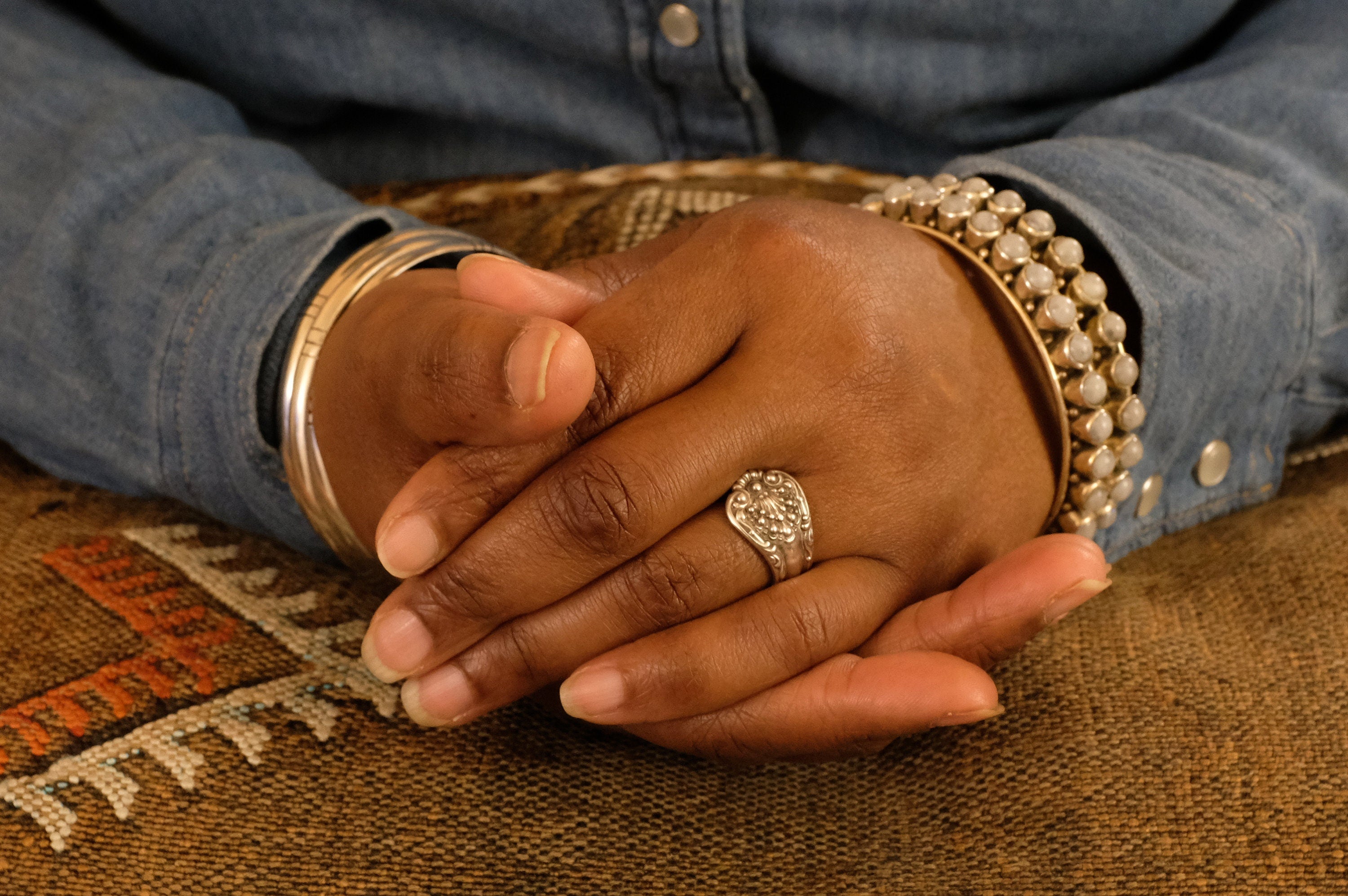 Sterling Silver Shell Motif Spoon Ring