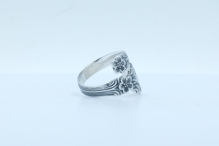 Sterling Silver Floral Spoon Ring