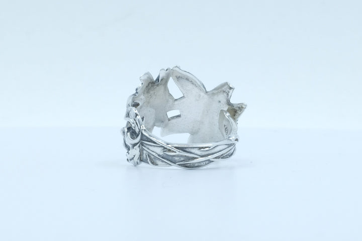 Sterling Silver Floral Motif Spoon Ring