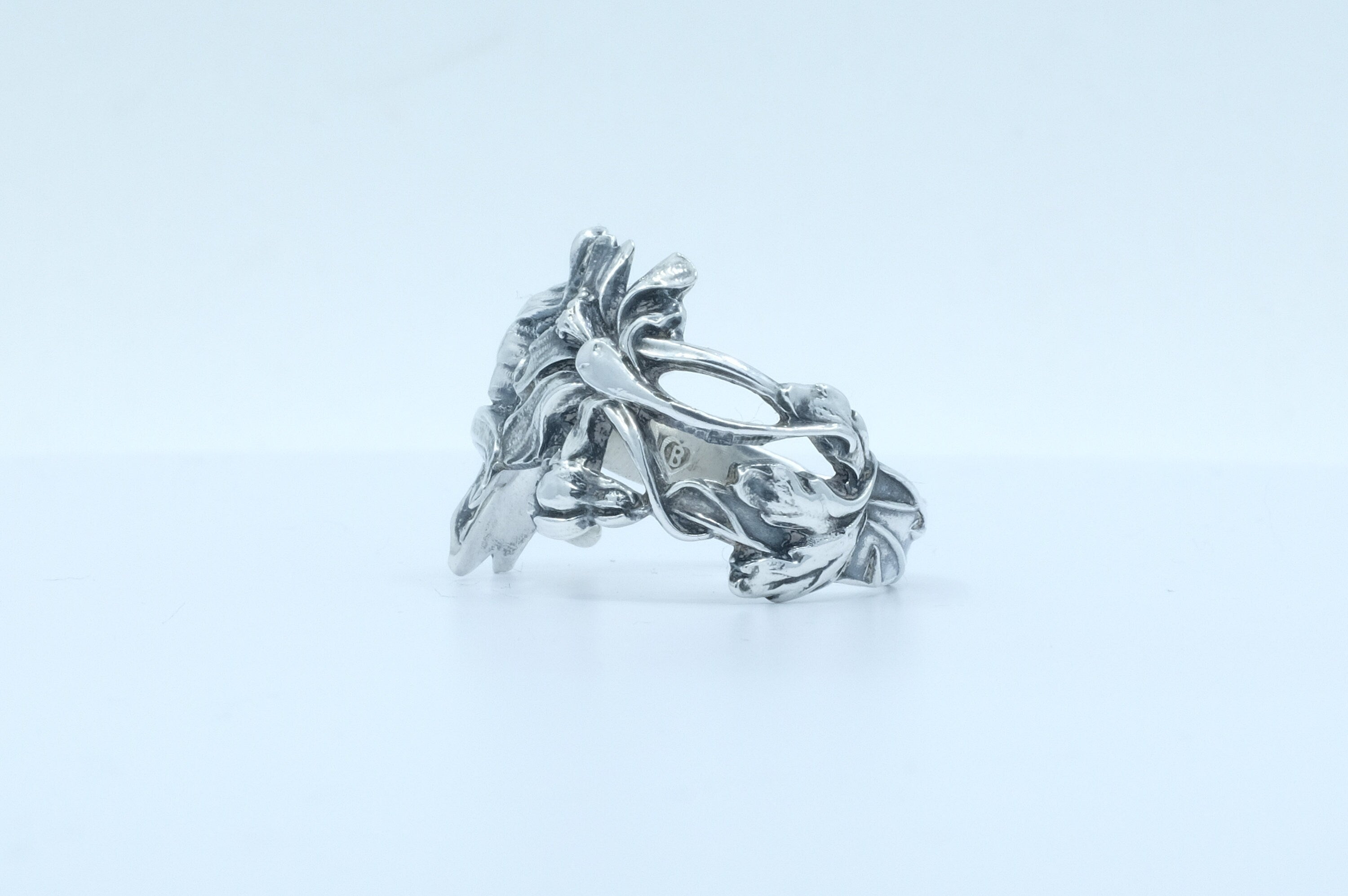 Sterling Silver Floral Motif Spoon Ring