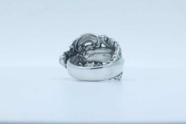 Sterling Silver Baroque Motif Spoon Ring