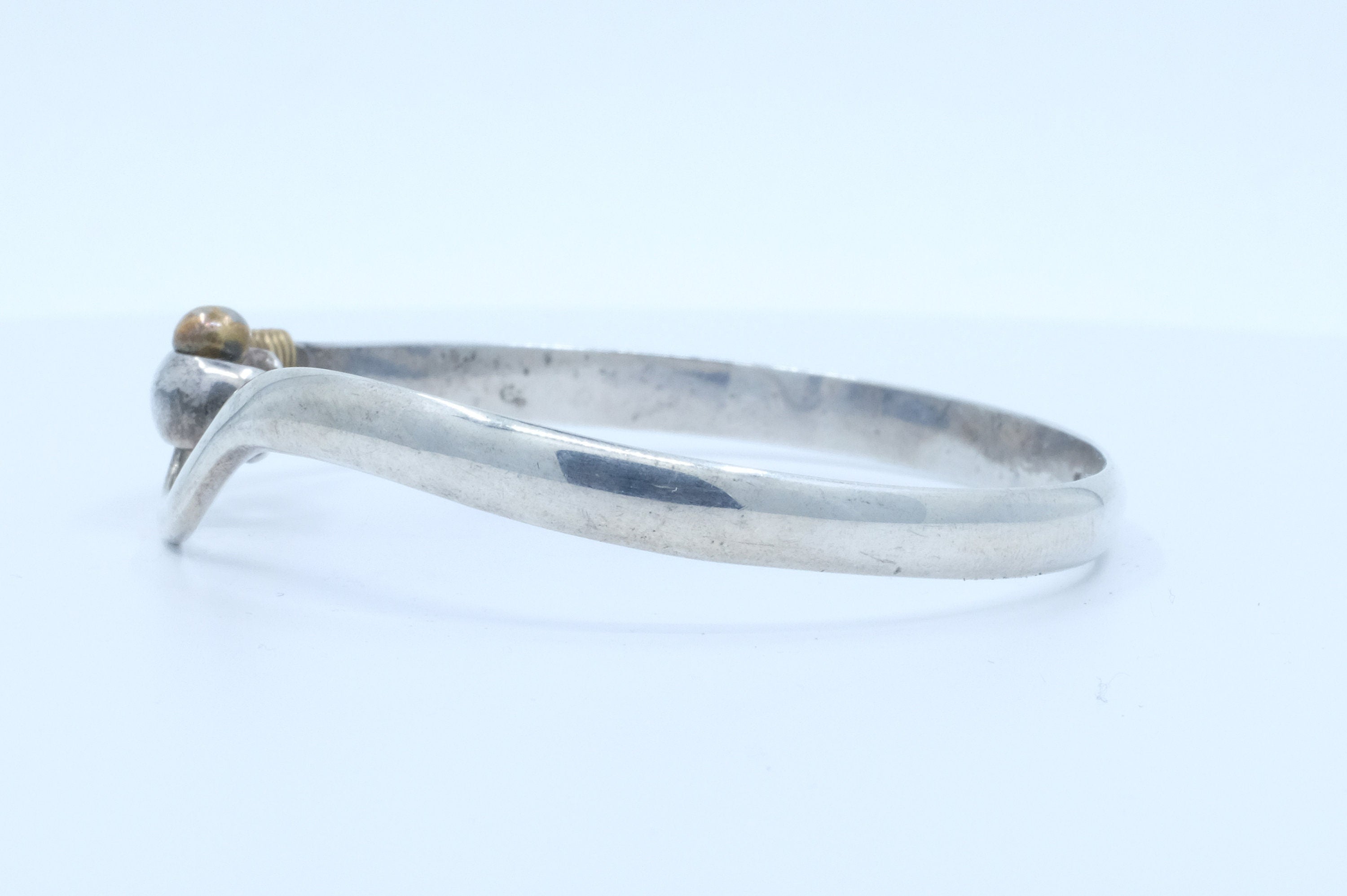 Sterling Silver and Brass Accented Bangle Bracelet