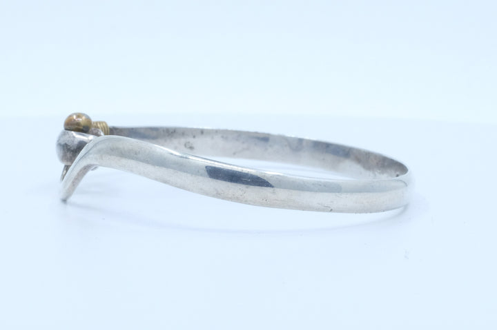 Sterling Silver and Brass Accented Bangle Bracelet