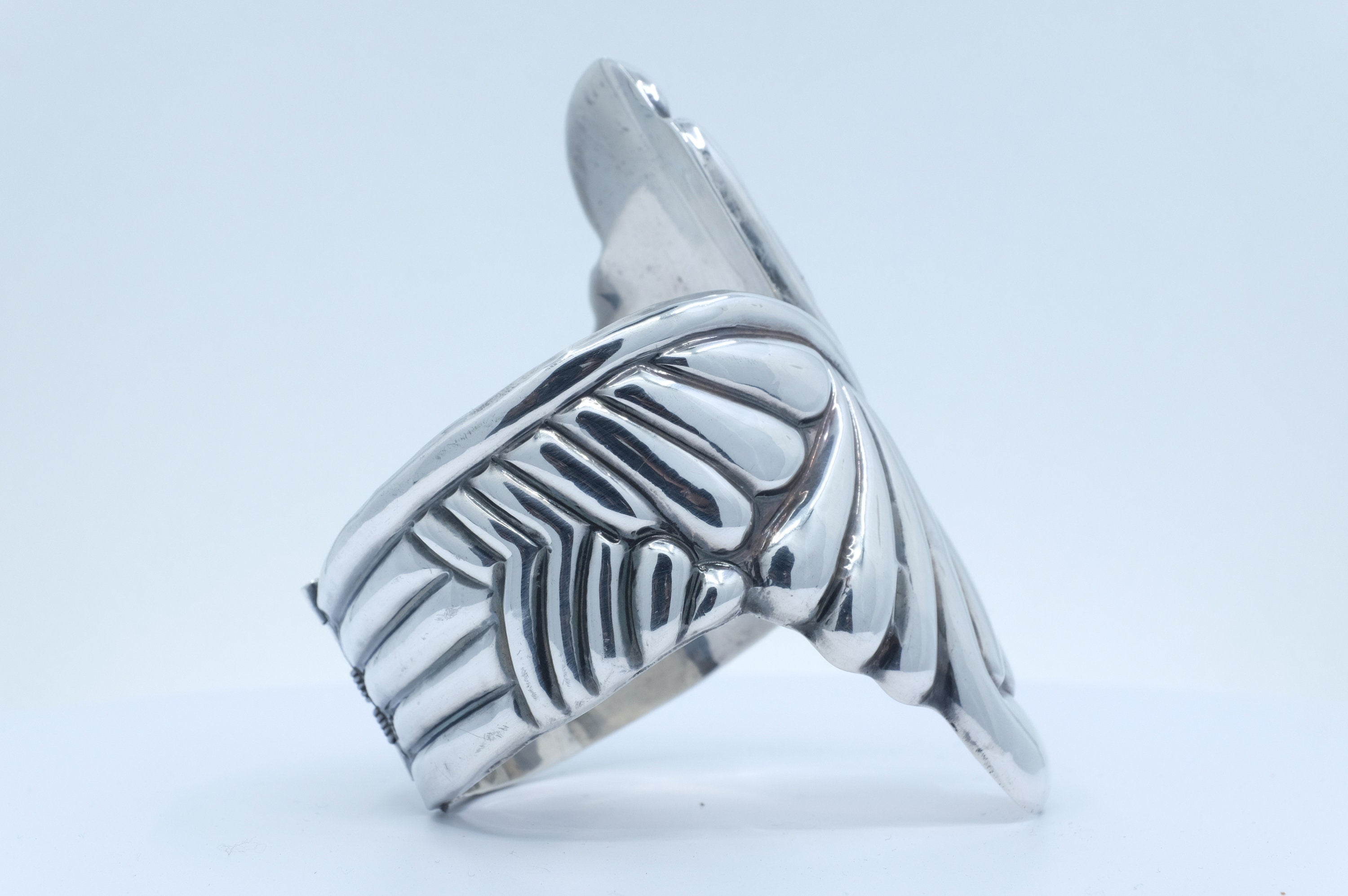 Sterling Silver Art Nouveau Clamper Bracelet