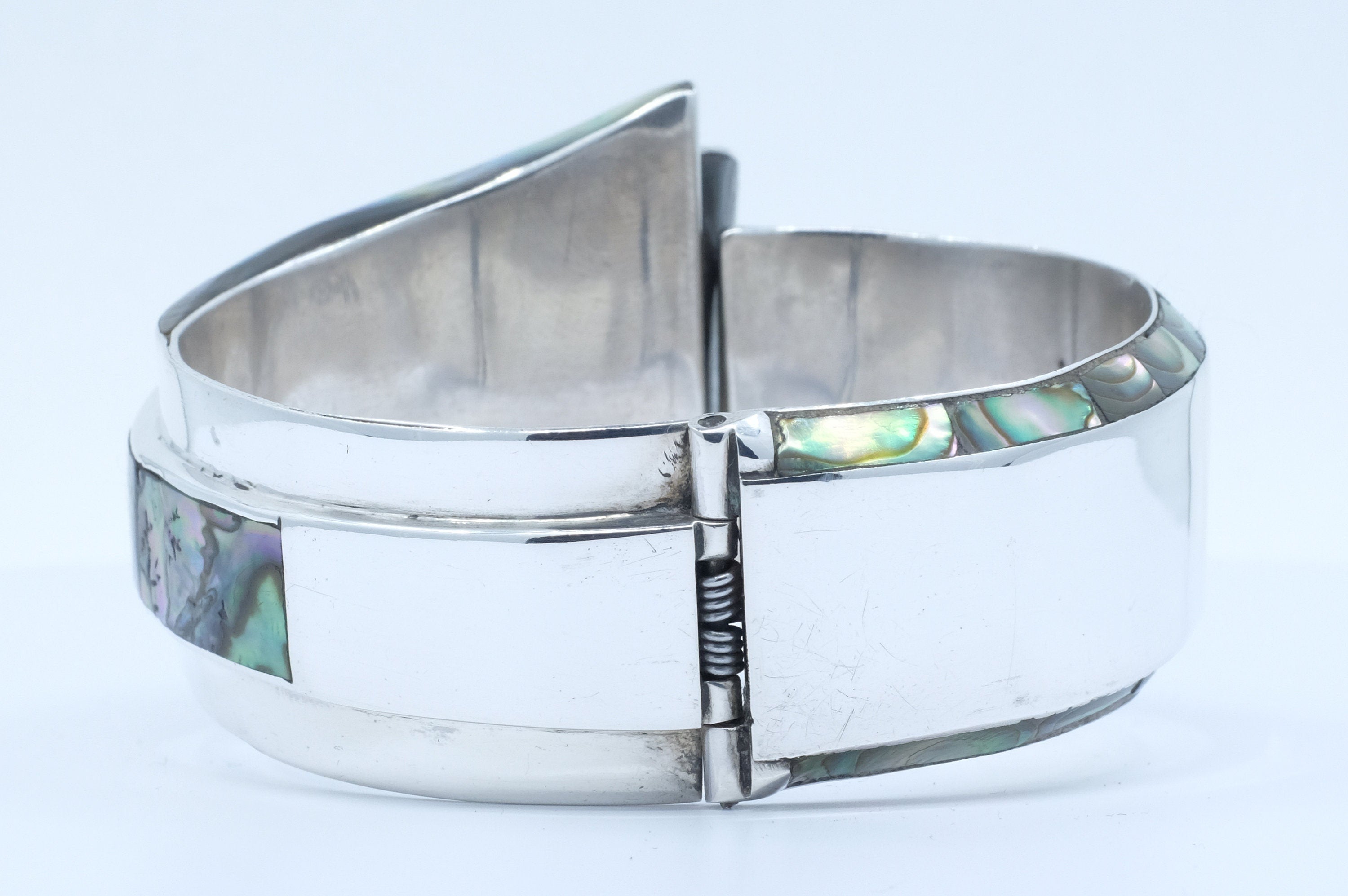 Sterling Silver Alfredo Villasana Abalone Hinged Bracelet