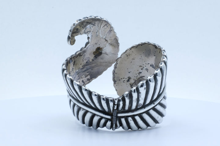 Sterling Silver Feather Clamper Bracelet