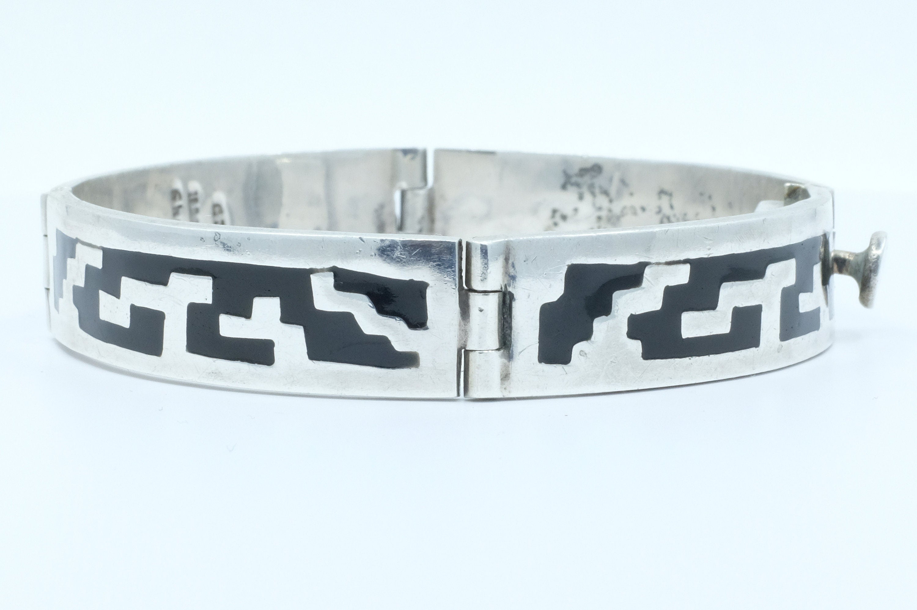 Sterling Silver Onyx Inlay Bracelet