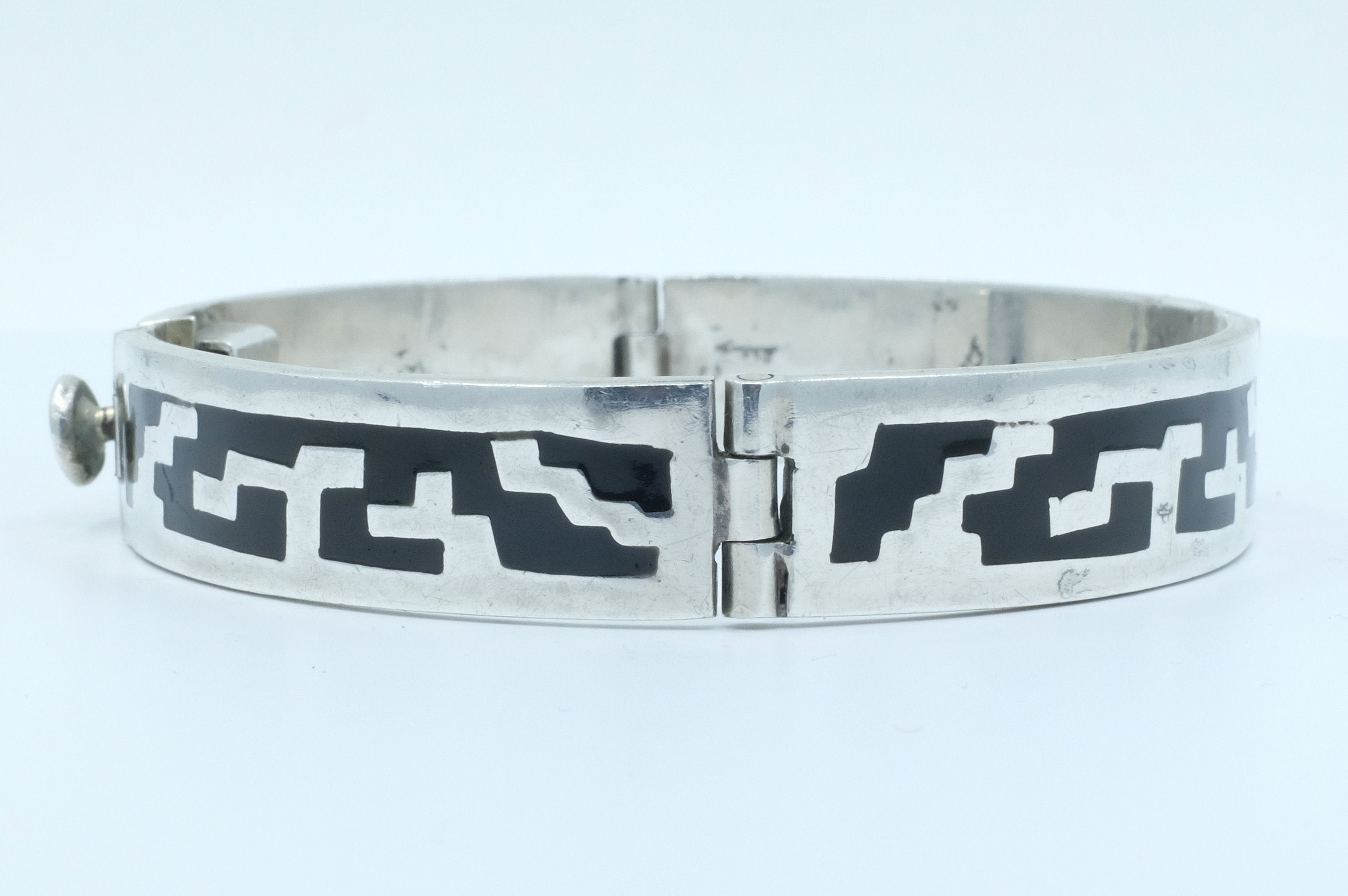 Sterling Silver Onyx Inlay Bracelet