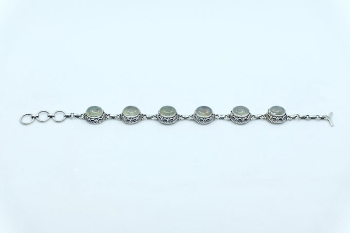 Sterling Silver Prehnite Tennis Bracelet