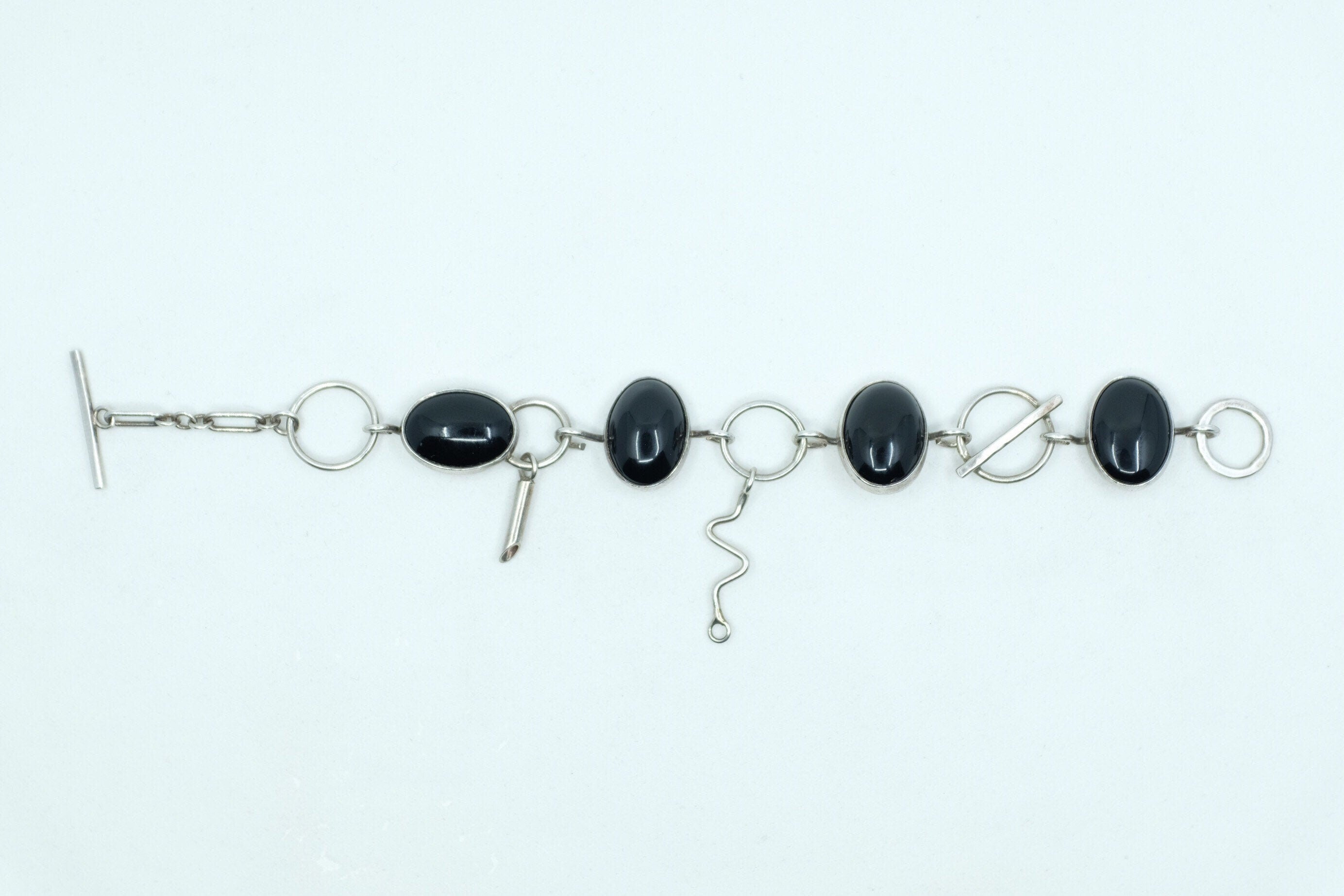 Sterling Silver Onyx Tennis Bracelet