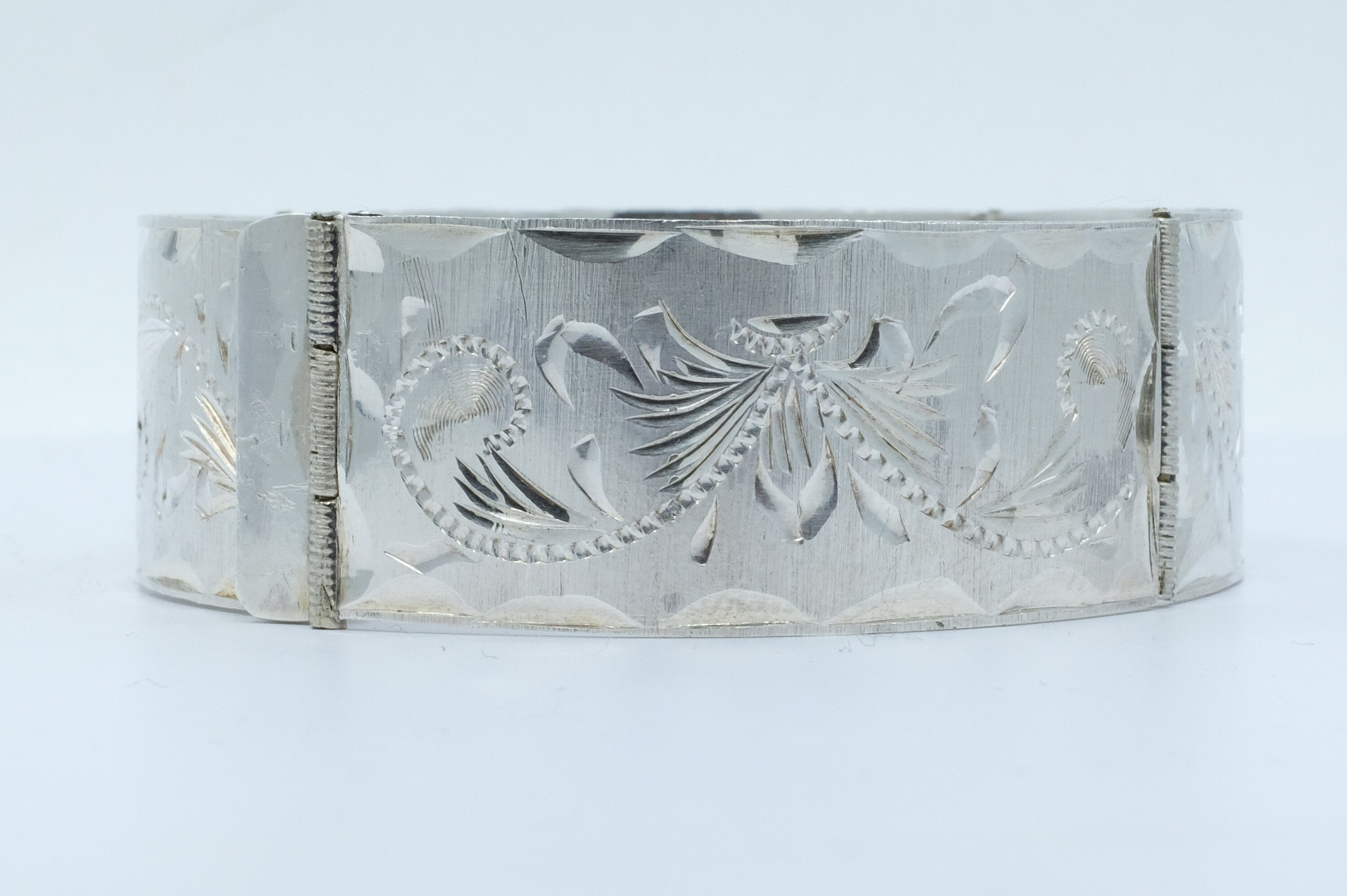 Sterling Silver Etched Panel Bracelet