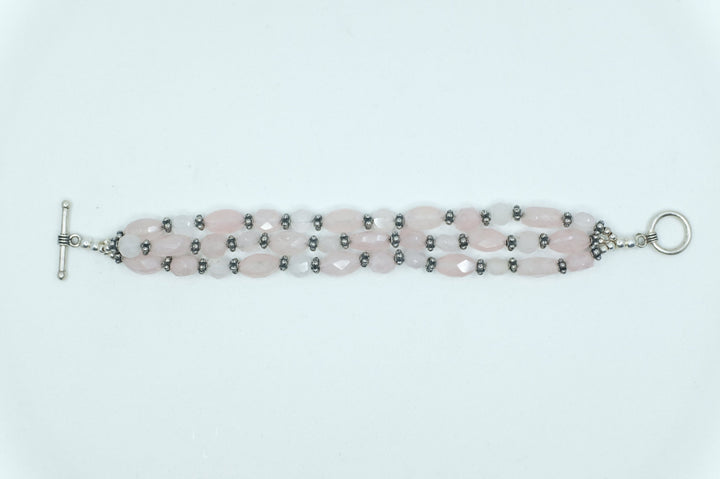 Sterling Silver and Rose Quartz Bracelet