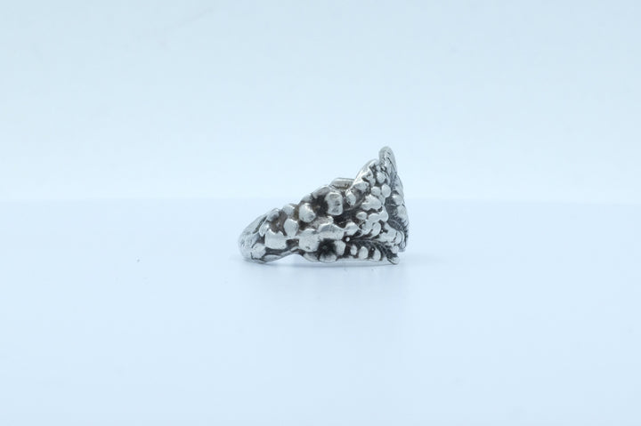 Sterling Silver Foliate Motif Spoon Ring