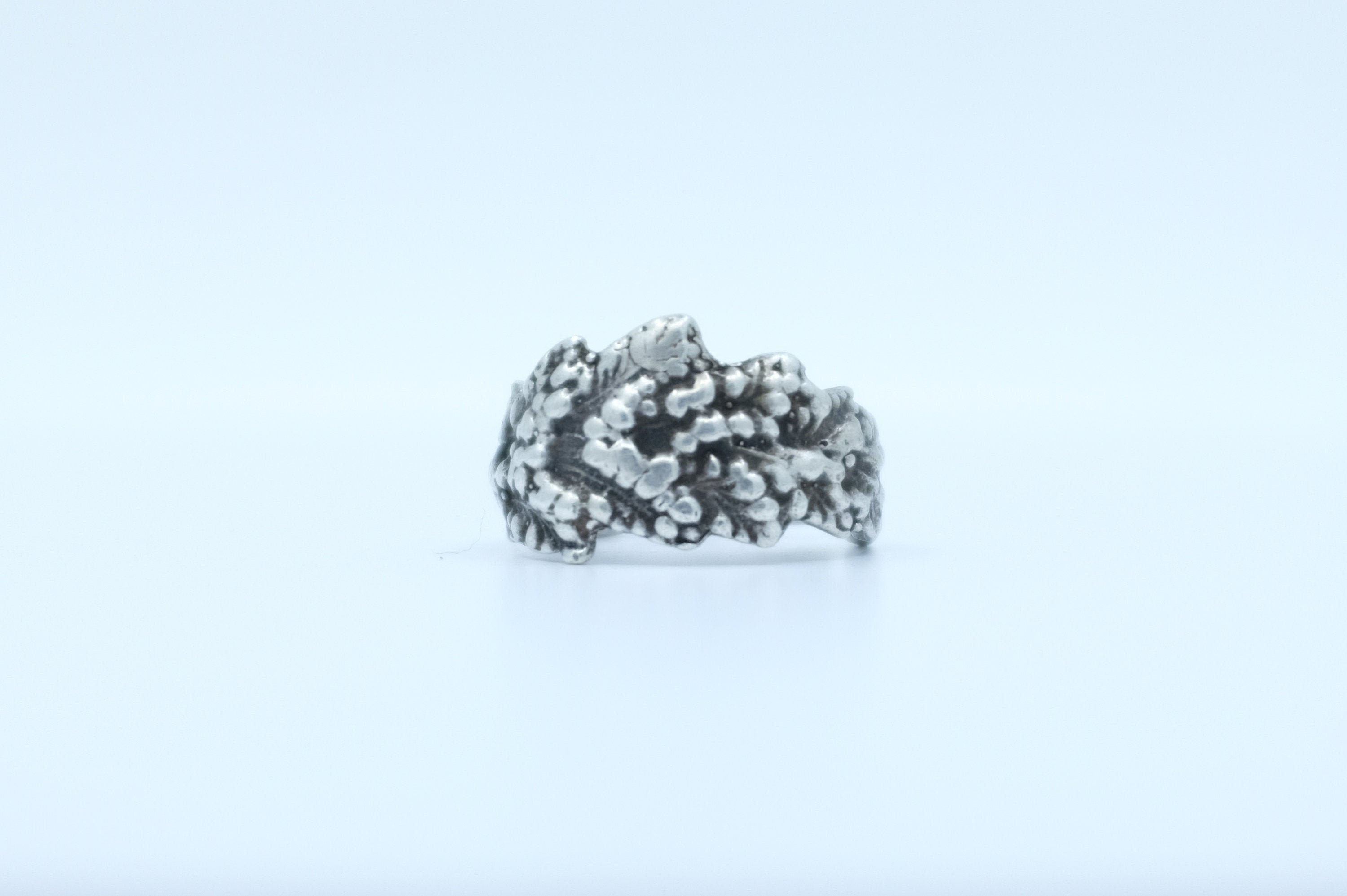 Sterling Silver Foliate Motif Spoon Ring