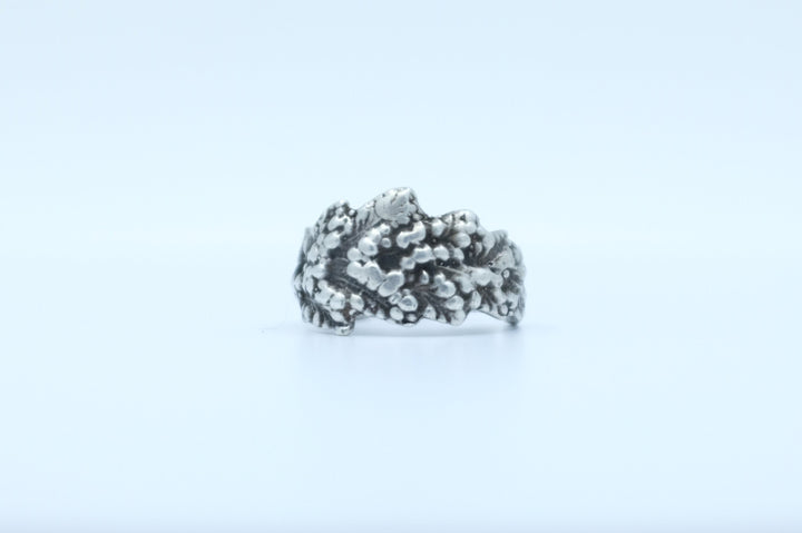 Sterling Silver Foliate Motif Spoon Ring