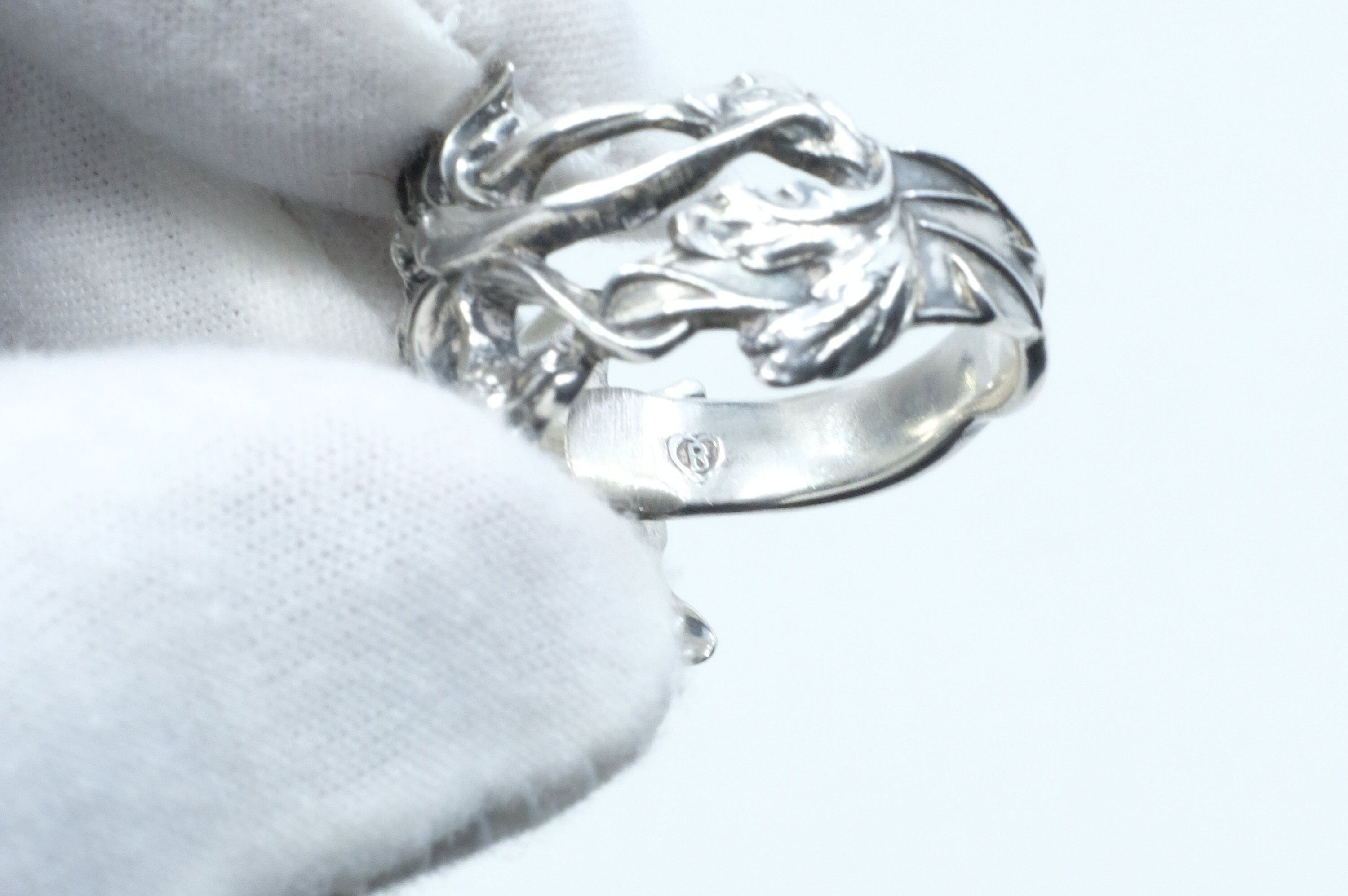 Sterling Silver Floral Motif Spoon Ring