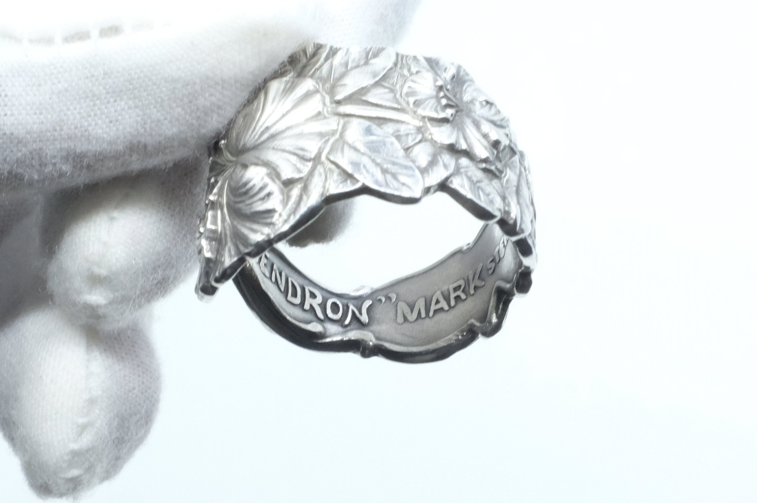 Sterling Silver Rhododendron Flower Spoon Ring